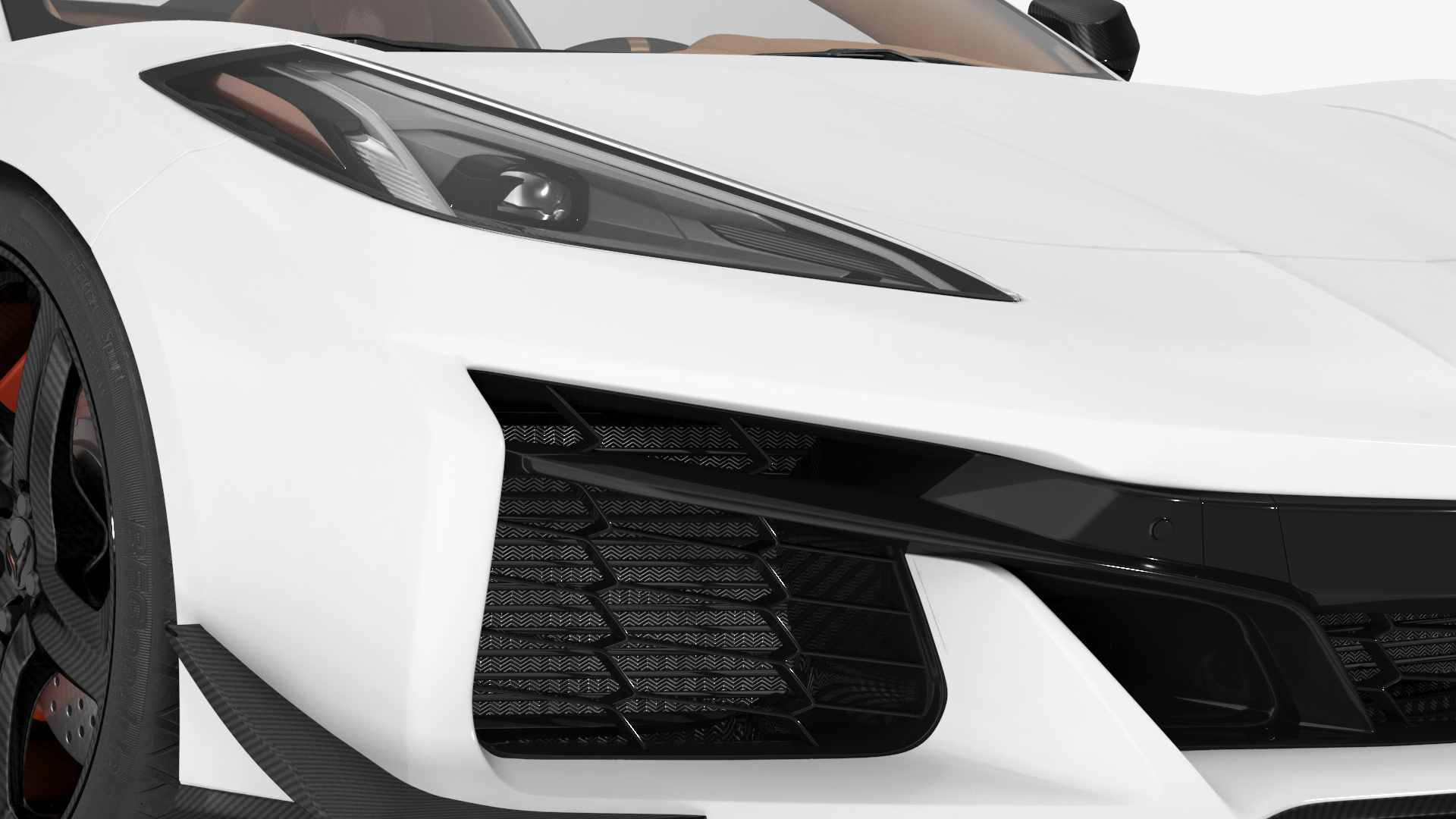 White 2023 Chevrolet Corvette Z06 Rigged for Maya 3D model