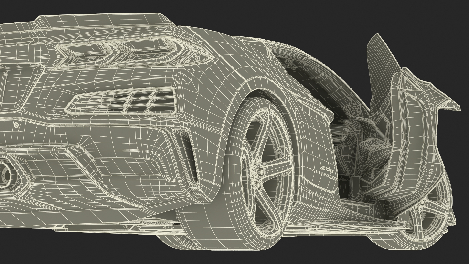 White 2023 Chevrolet Corvette Z06 Rigged for Maya 3D model