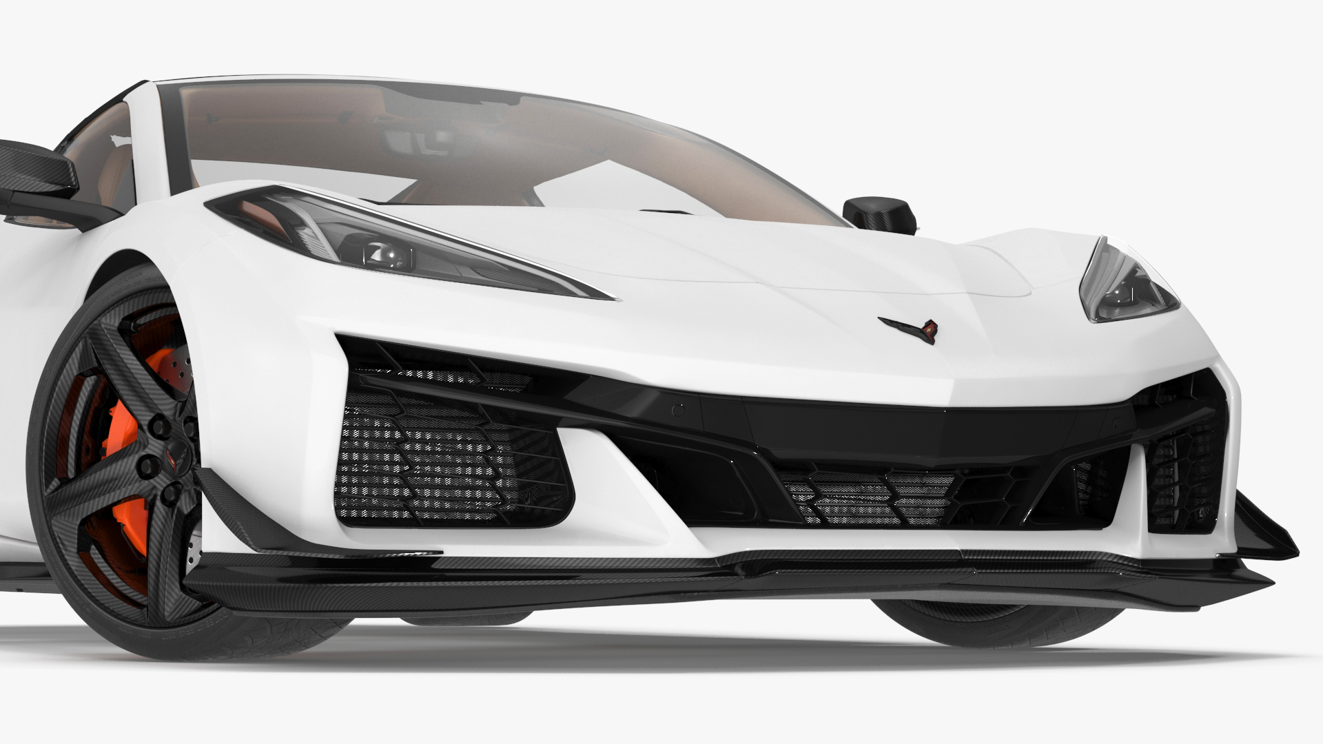 White 2023 Chevrolet Corvette Z06 Rigged for Maya 3D model