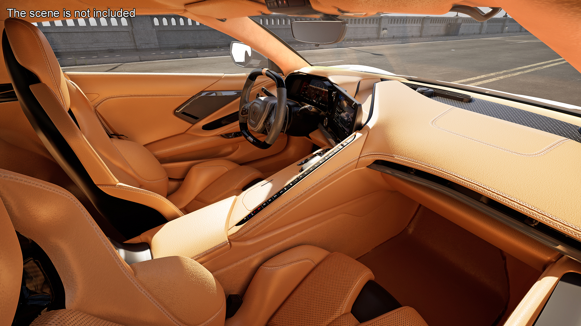 White 2023 Chevrolet Corvette Z06 Rigged for Maya 3D model