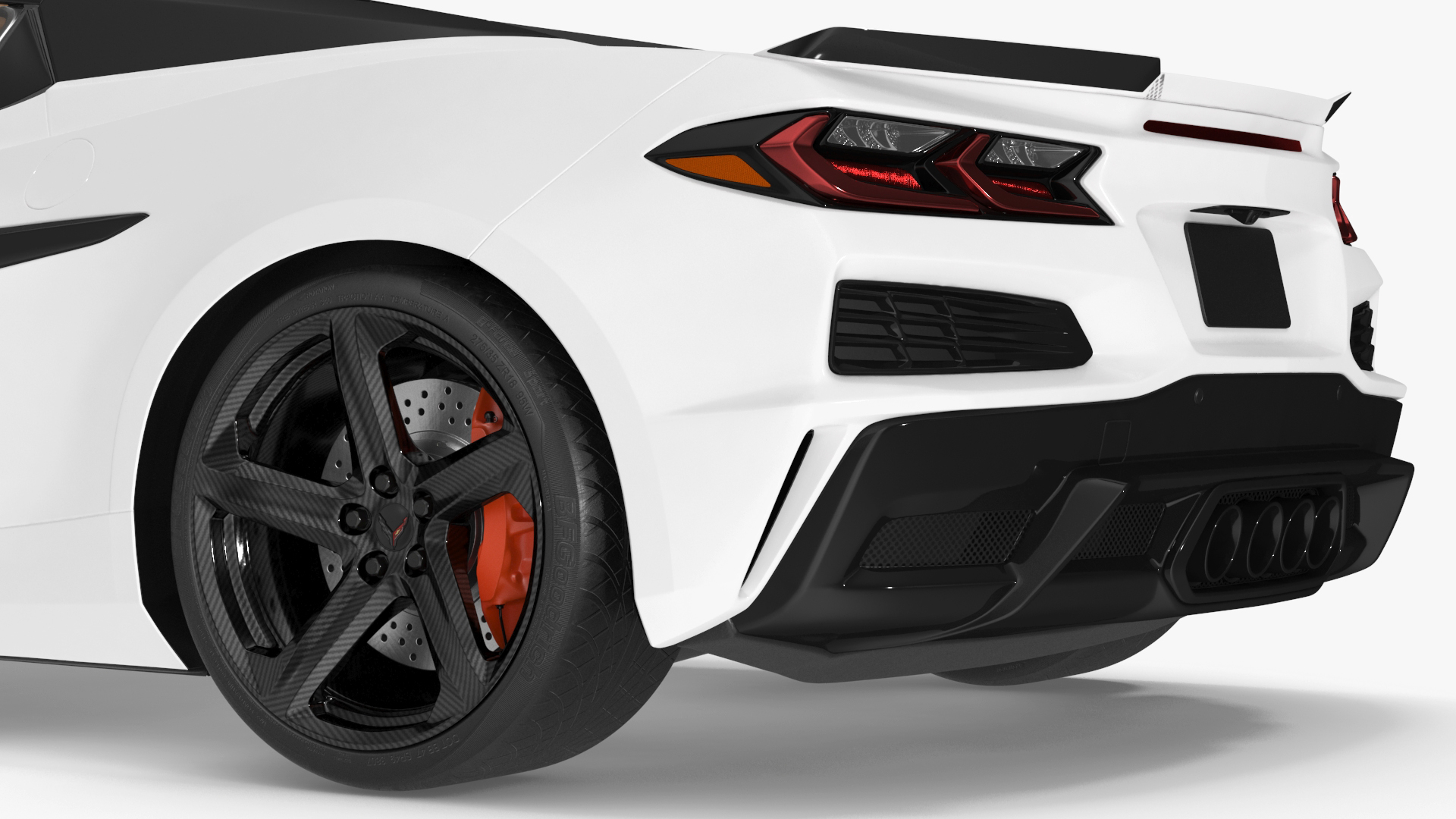 White 2023 Chevrolet Corvette Z06 Rigged for Maya 3D model
