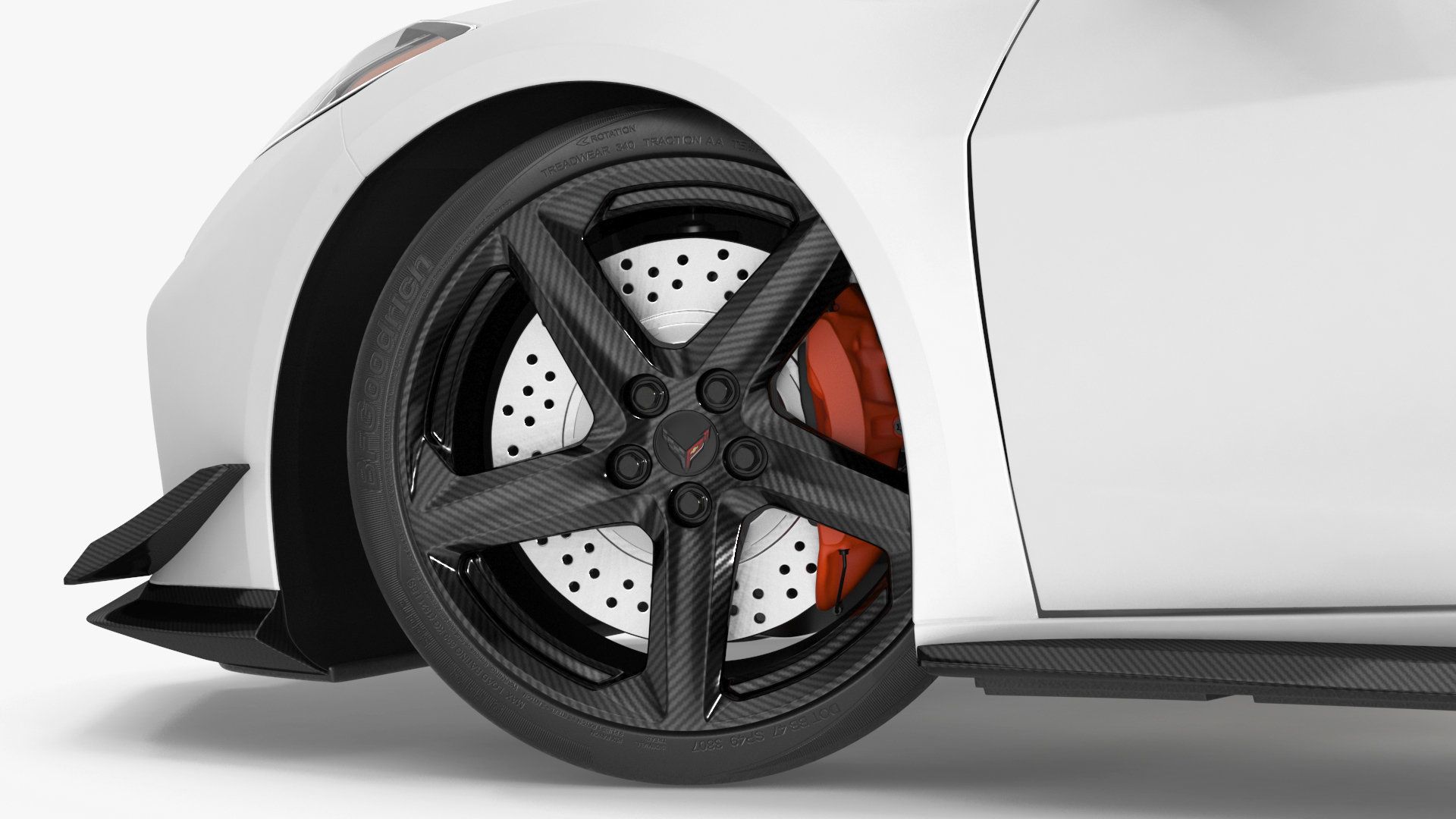 White 2023 Chevrolet Corvette Z06 Rigged for Maya 3D model
