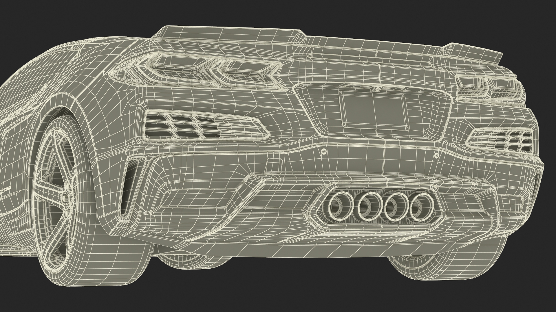 White 2023 Chevrolet Corvette Z06 Rigged for Maya 3D model