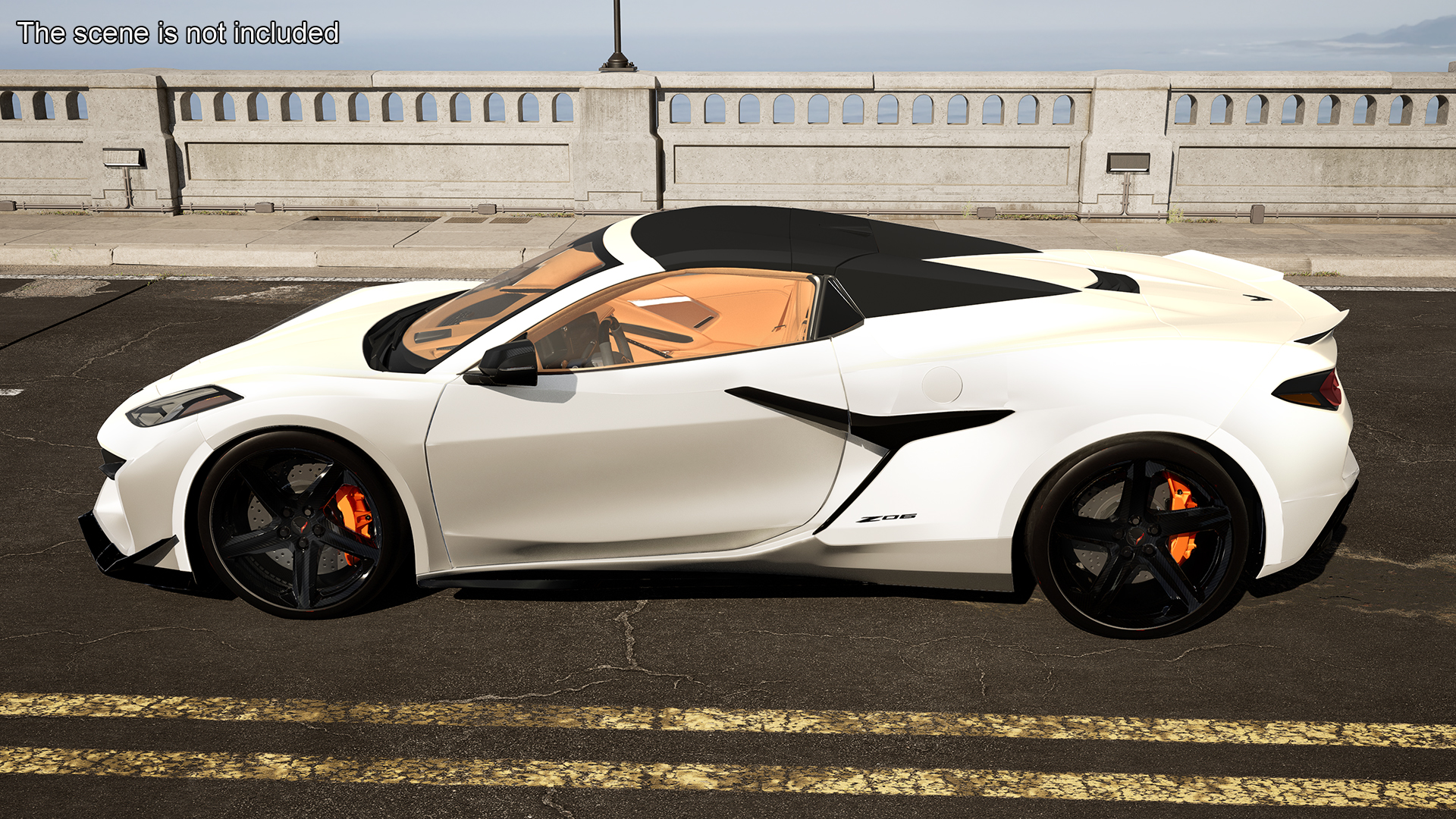 White 2023 Chevrolet Corvette Z06 Rigged for Maya 3D model