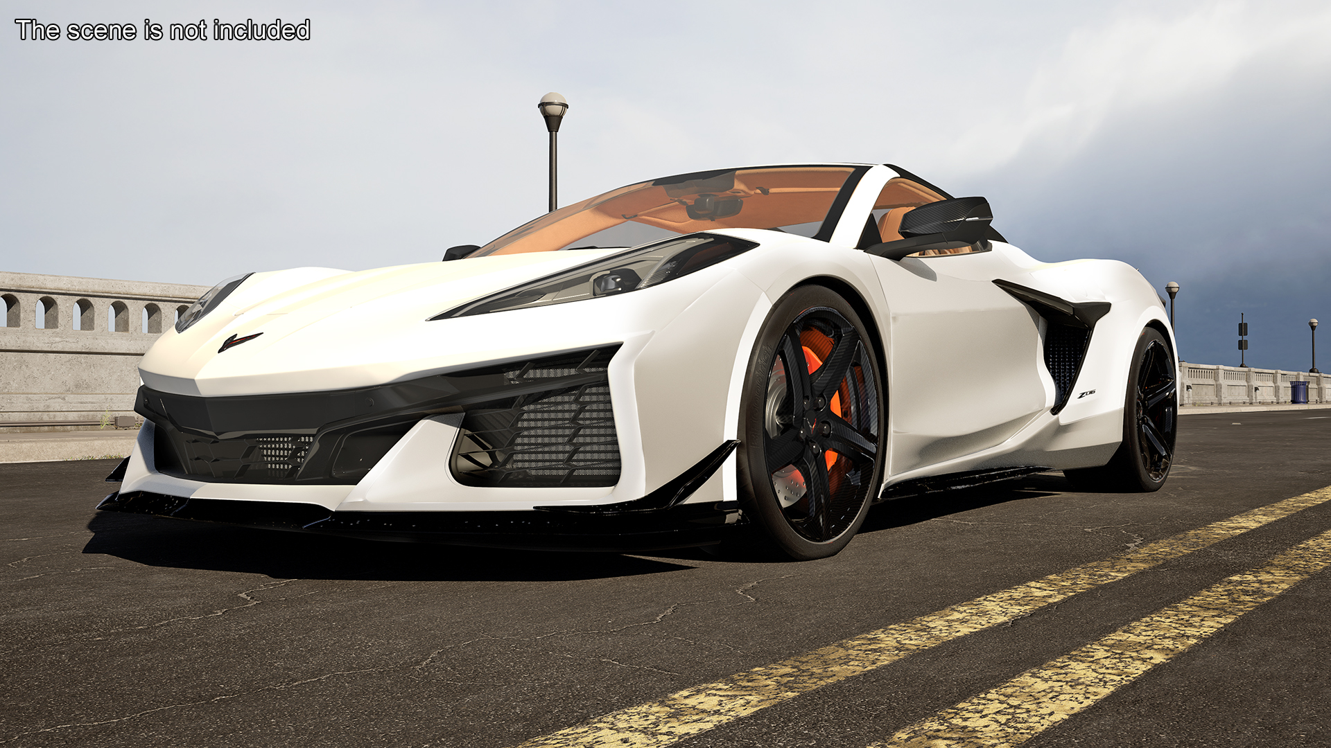 White 2023 Chevrolet Corvette Z06 Rigged for Maya 3D model