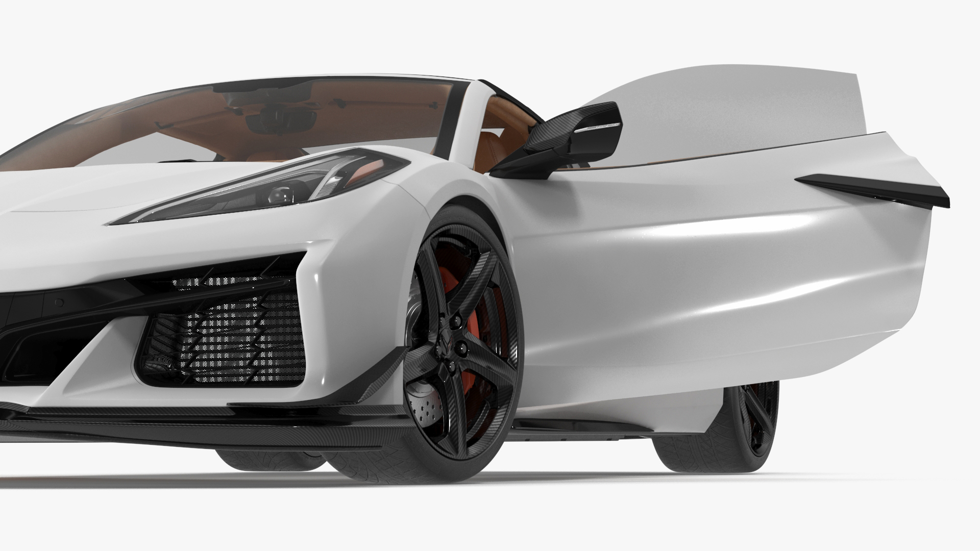 White 2023 Chevrolet Corvette Z06 Rigged for Maya 3D model