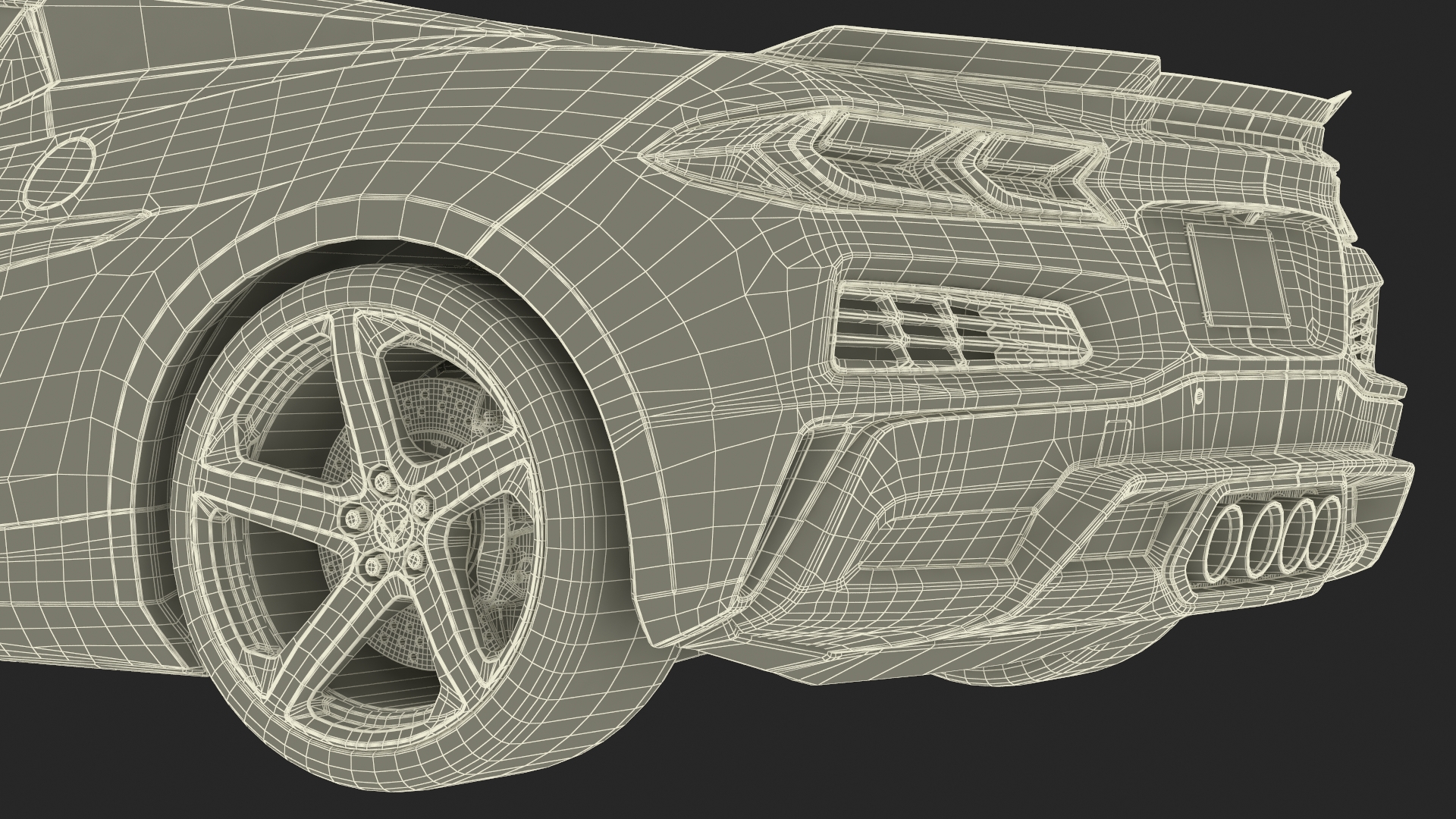 White 2023 Chevrolet Corvette Z06 Rigged for Maya 3D model