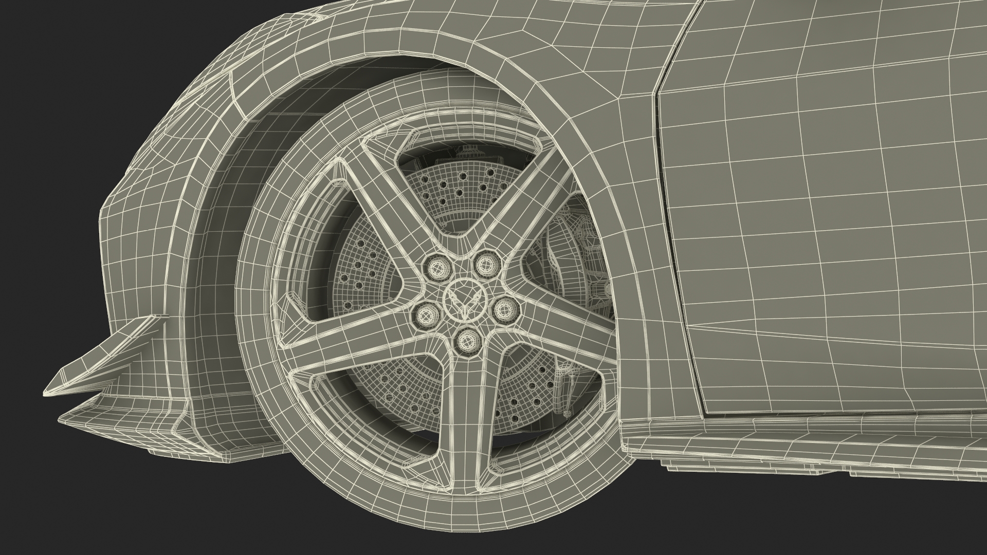 White 2023 Chevrolet Corvette Z06 Rigged for Maya 3D model