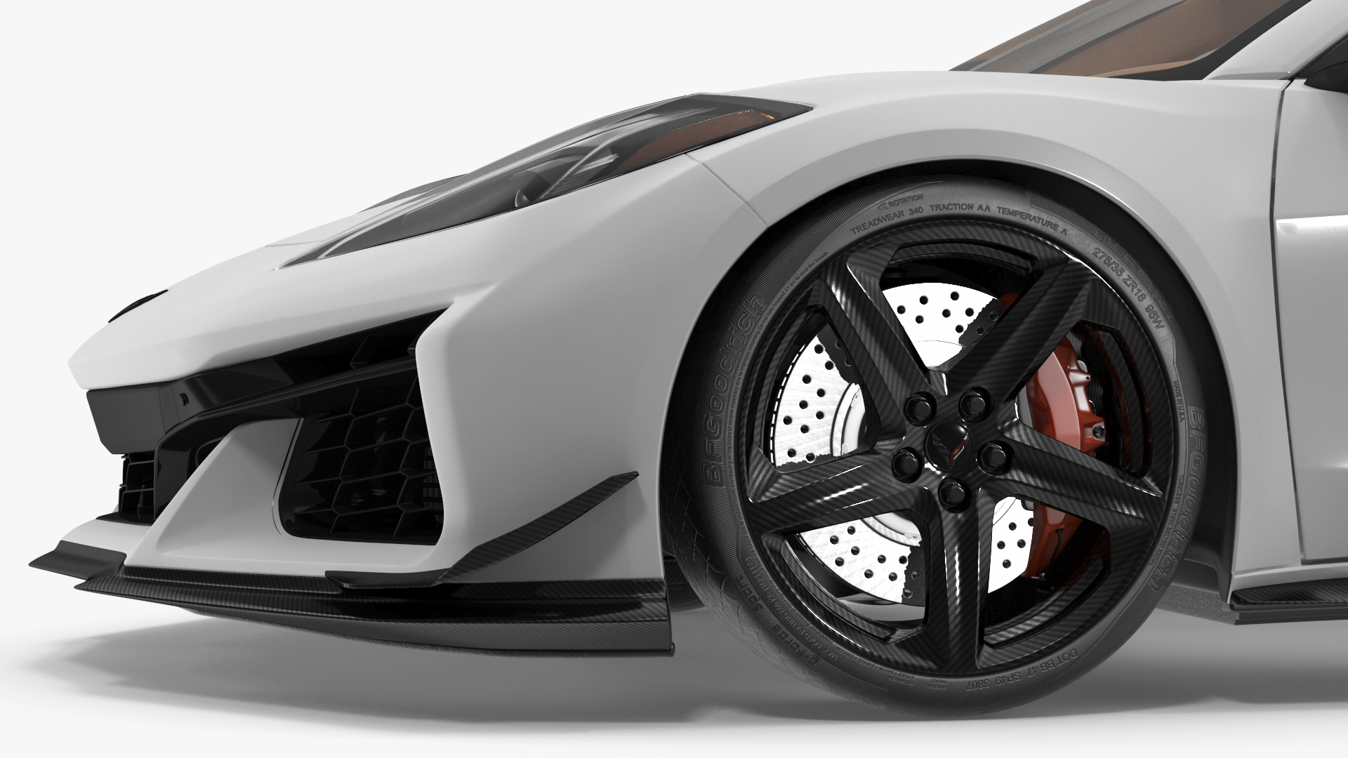 White 2023 Chevrolet Corvette Z06 Rigged for Maya 3D model