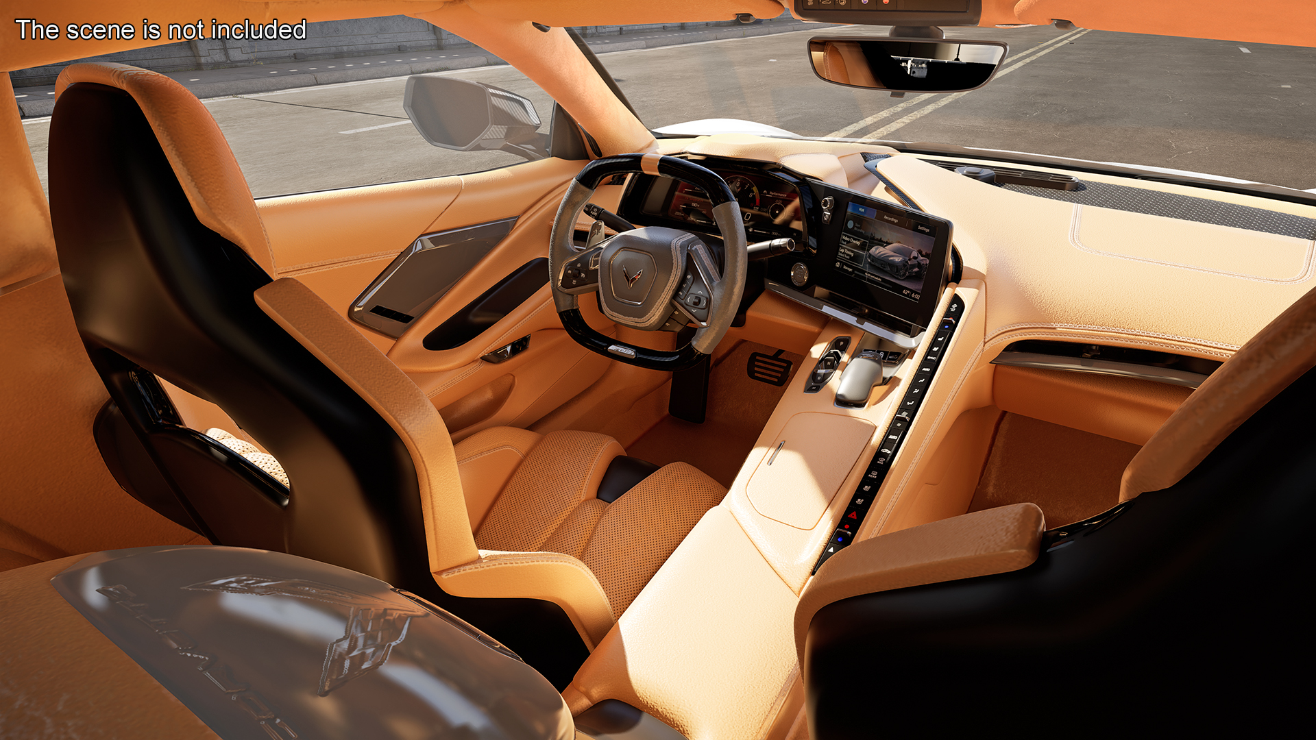 White 2023 Chevrolet Corvette Z06 Rigged for Maya 3D model