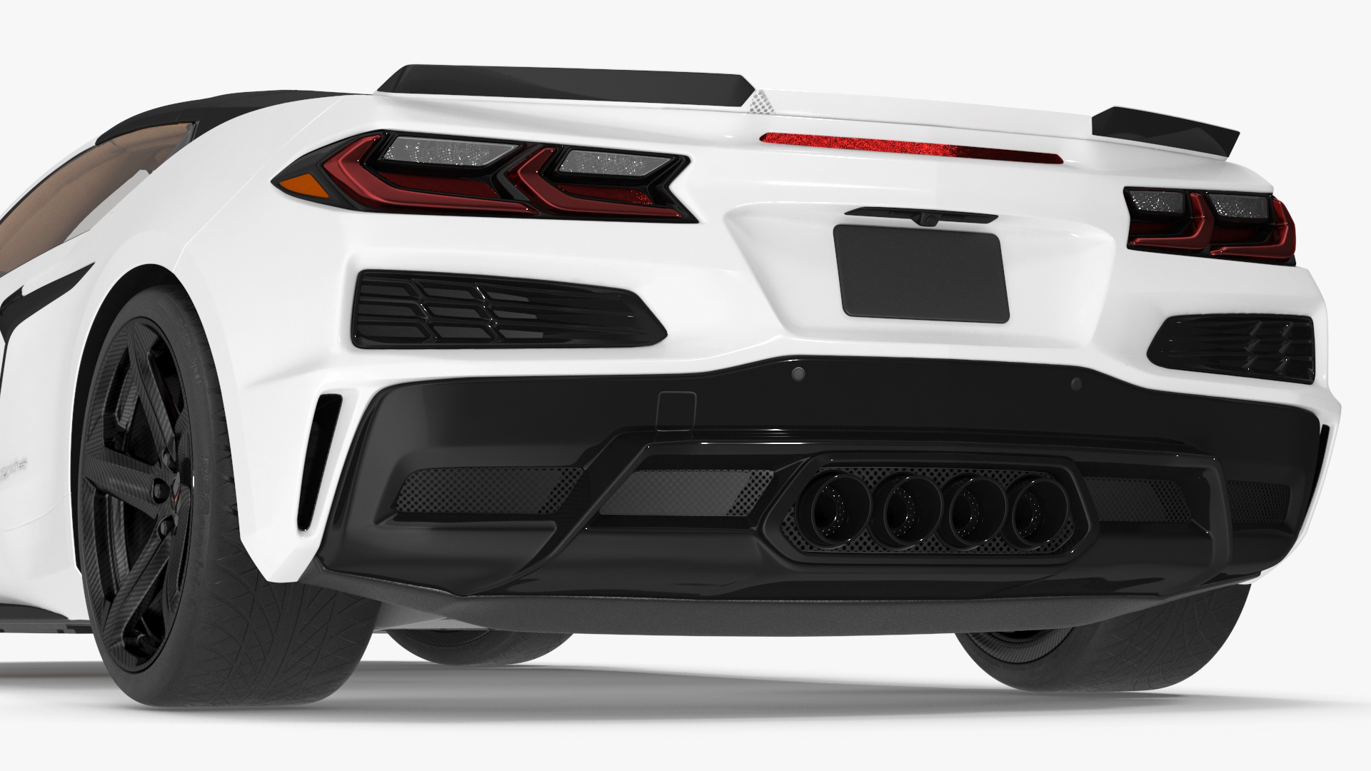 White 2023 Chevrolet Corvette Z06 Rigged for Maya 3D model