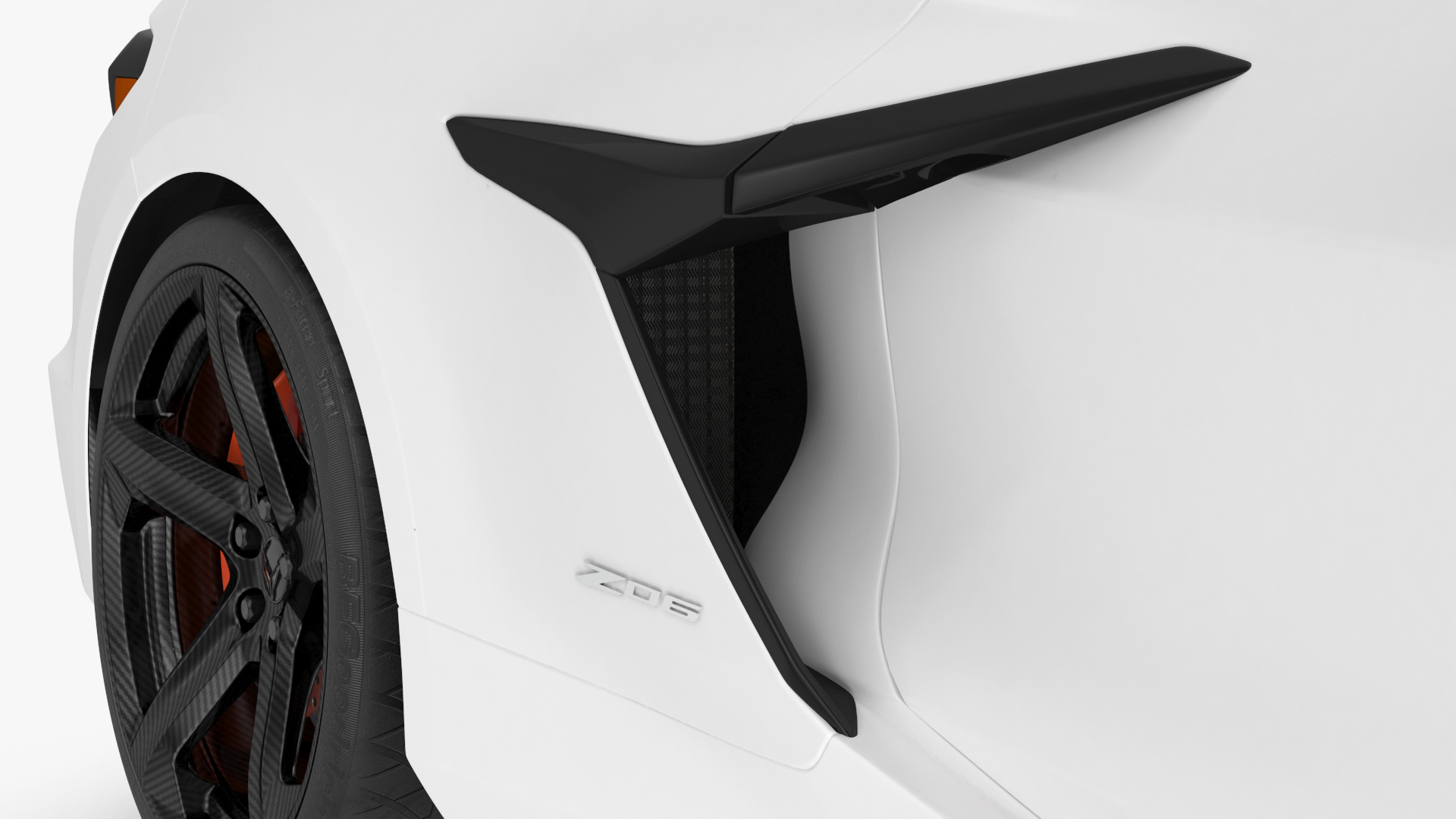 White 2023 Chevrolet Corvette Z06 Rigged for Maya 3D model