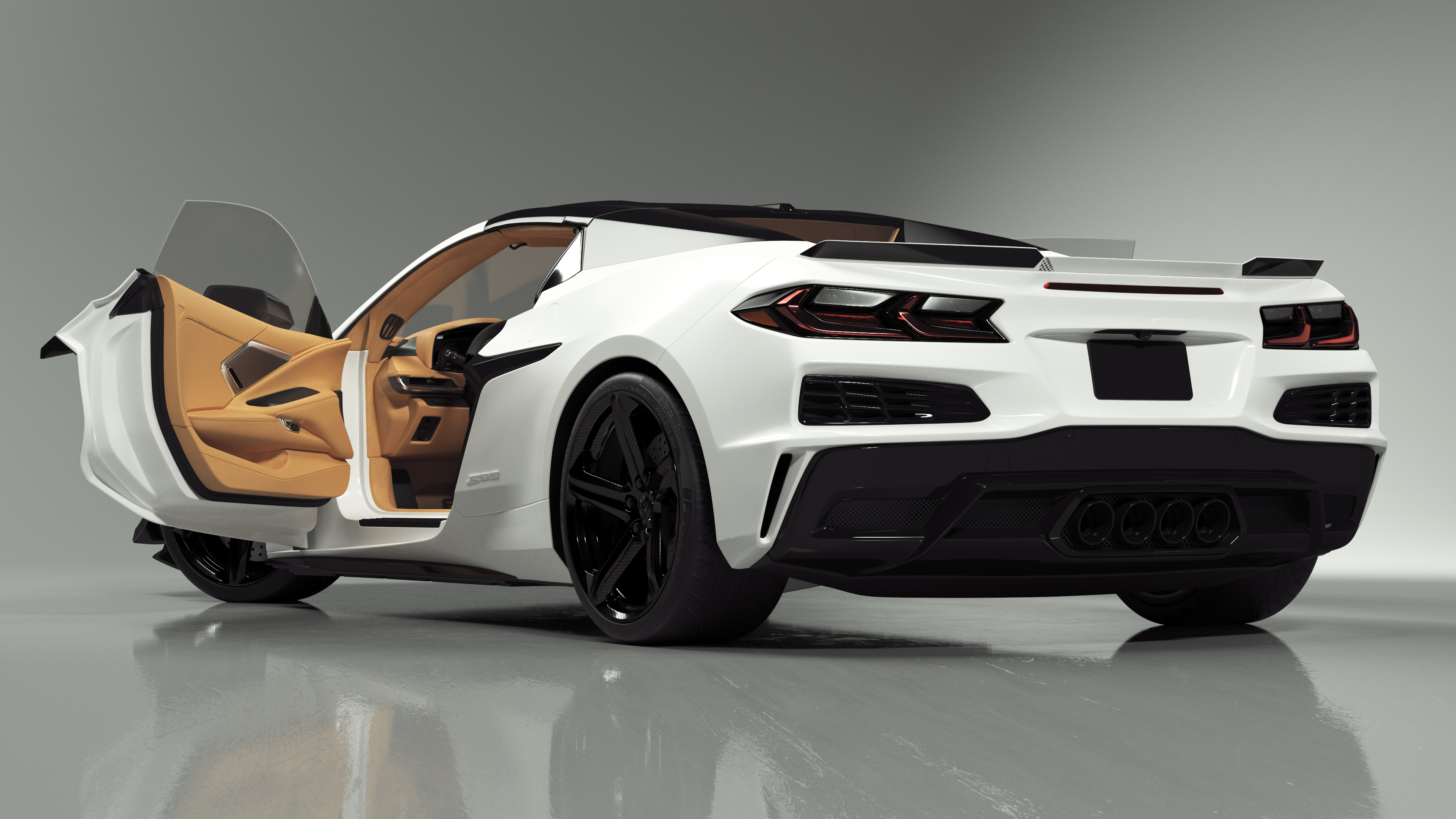 White 2023 Chevrolet Corvette Z06 Rigged for Maya 3D model