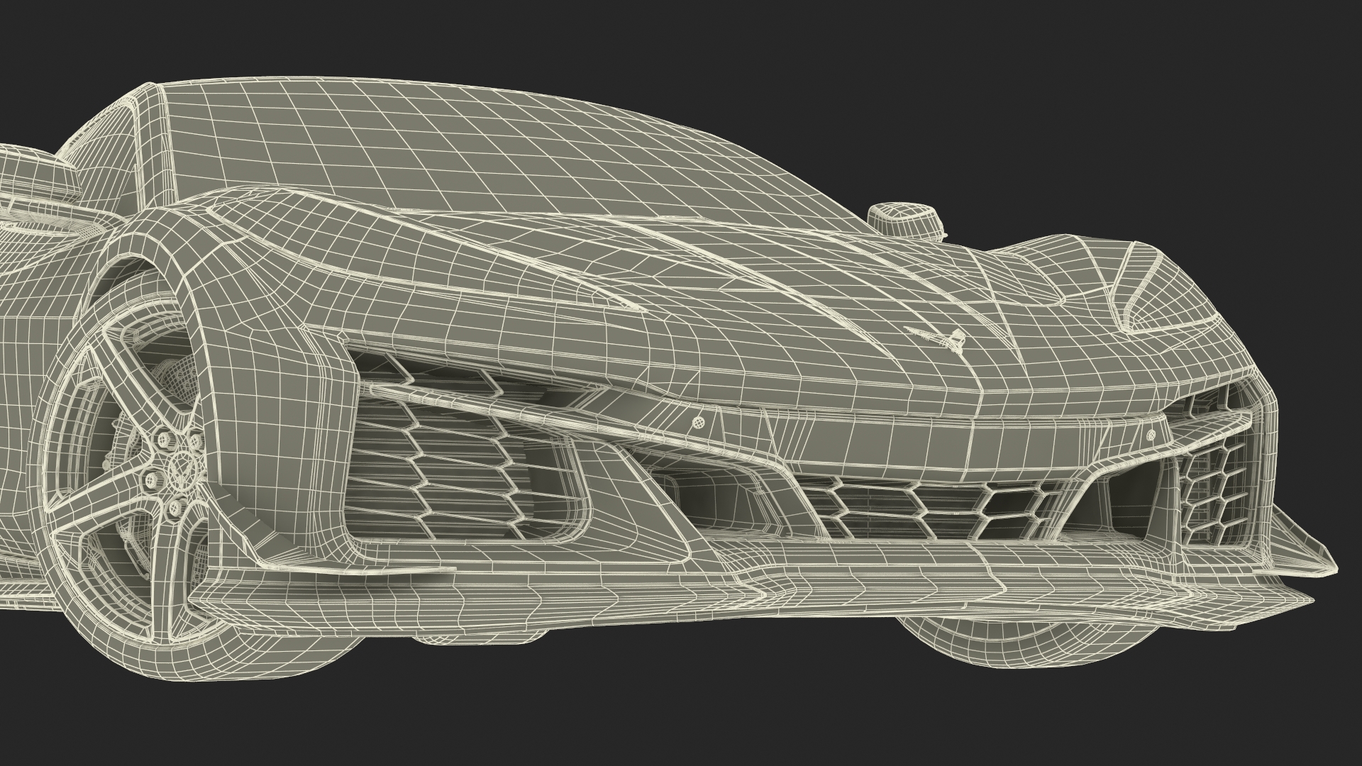 White 2023 Chevrolet Corvette Z06 Rigged for Maya 3D model