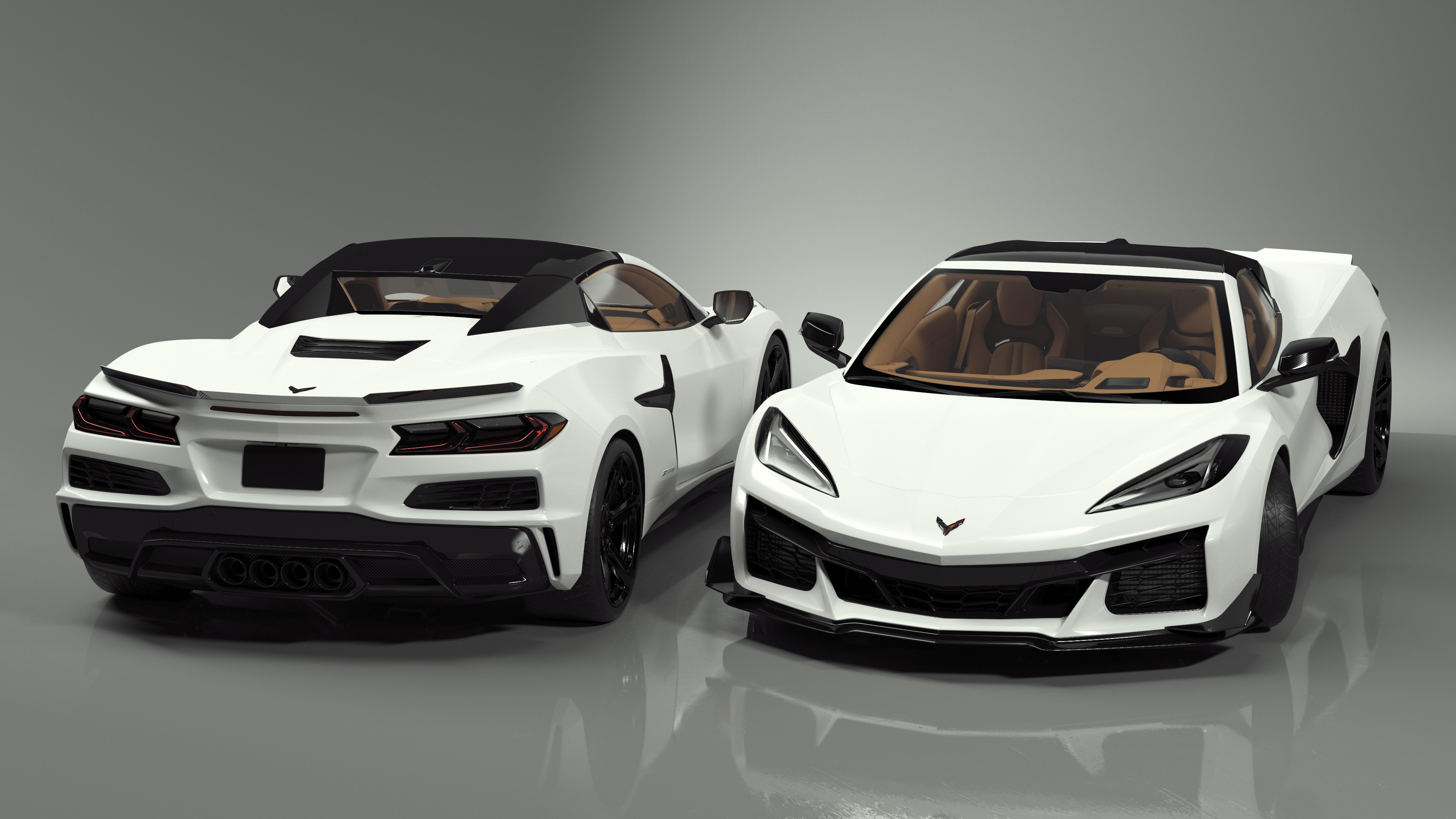 White 2023 Chevrolet Corvette Z06 Rigged for Maya 3D model