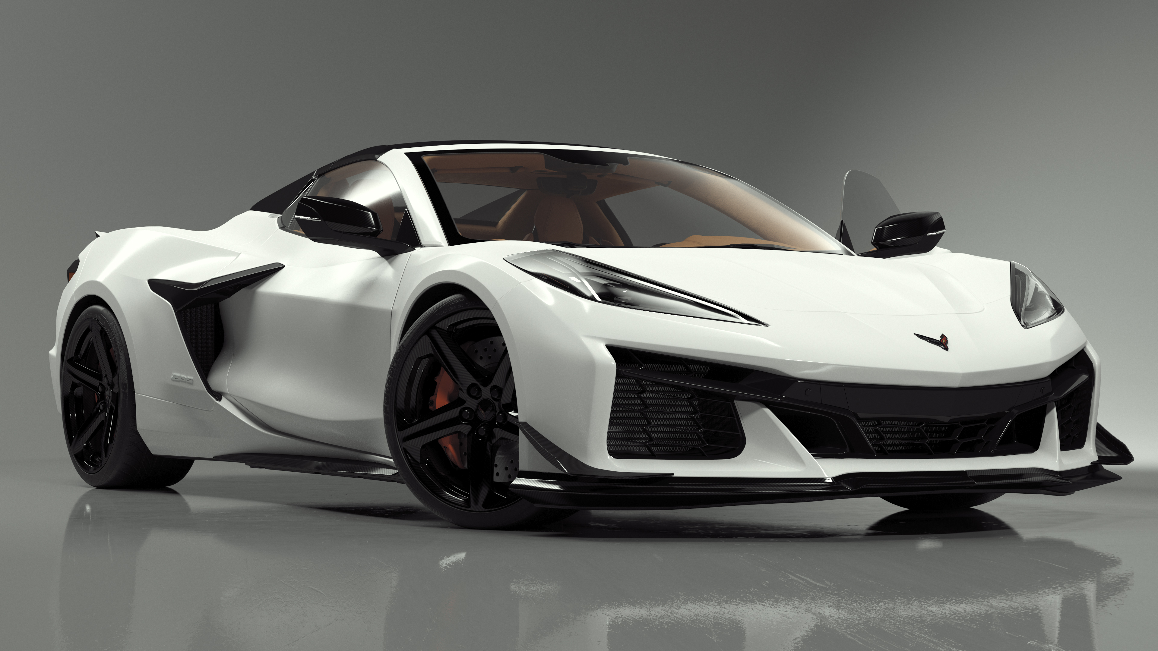 White 2023 Chevrolet Corvette Z06 Rigged for Maya 3D model