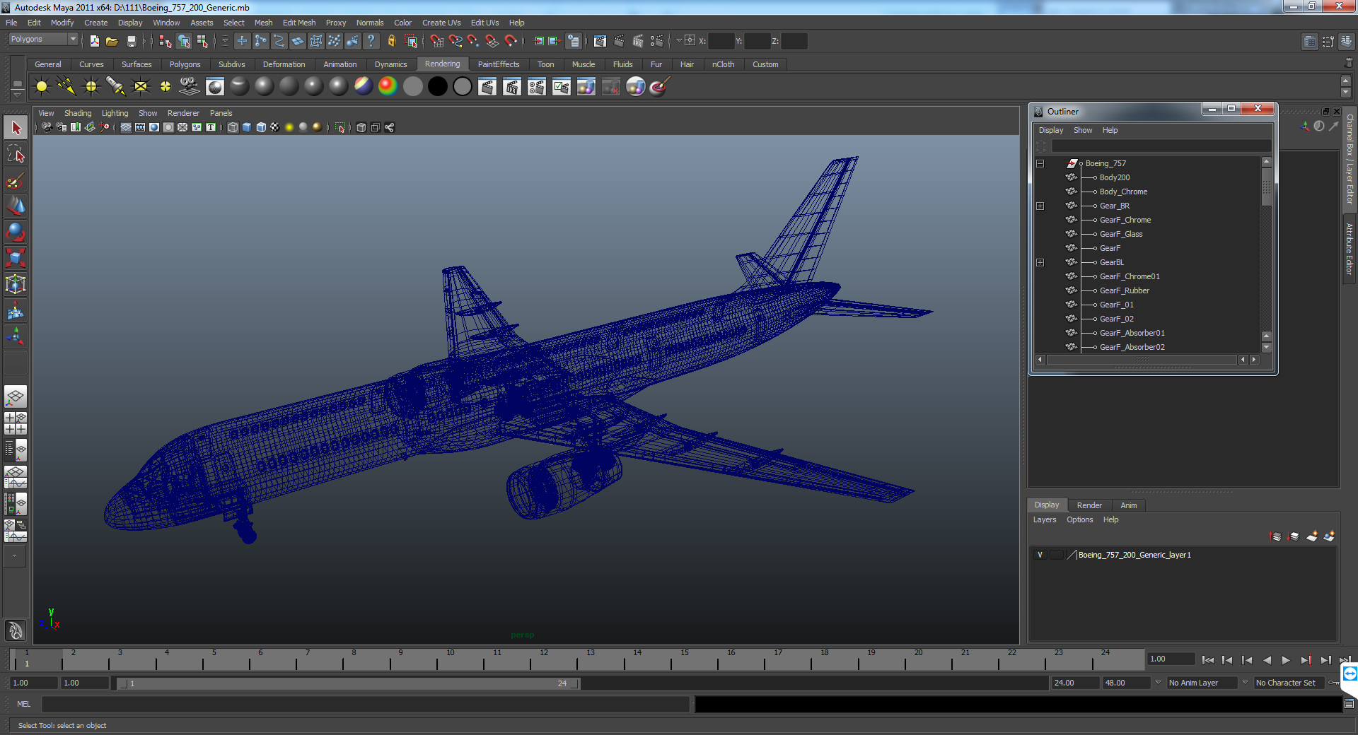 3D Boeing 757 200F Generic model