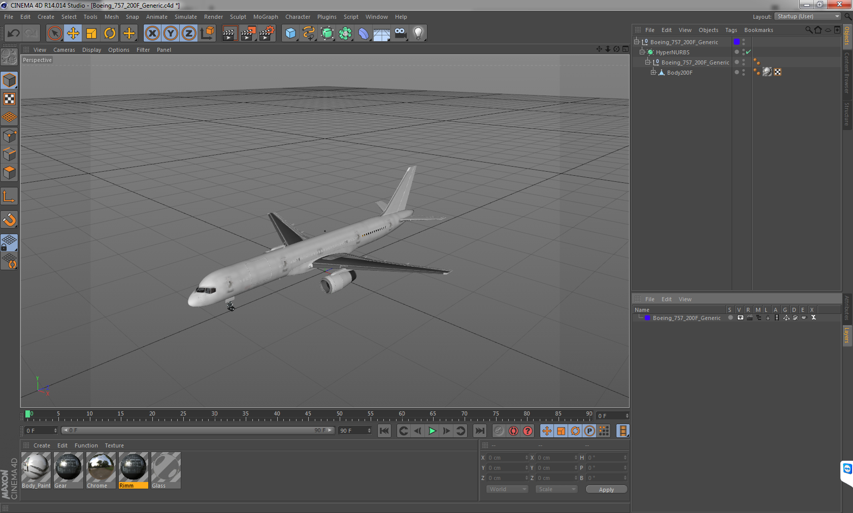 3D Boeing 757 200F Generic model