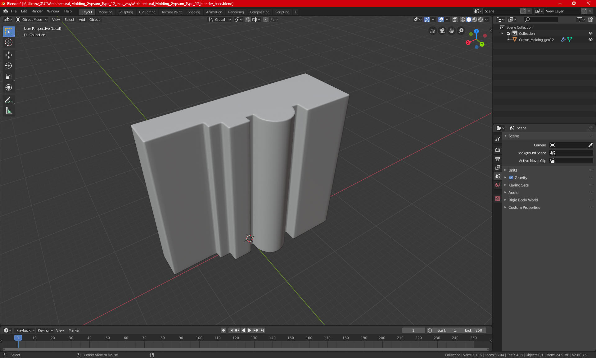 3D Architectural Molding Gypsum Type 12
