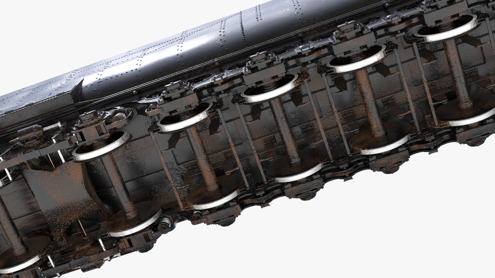 Vintage Locomotive with Trailed Tender Rigged for Maya 3D model