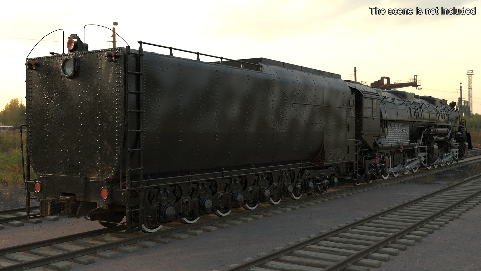 Vintage Locomotive with Trailed Tender Rigged for Maya 3D model