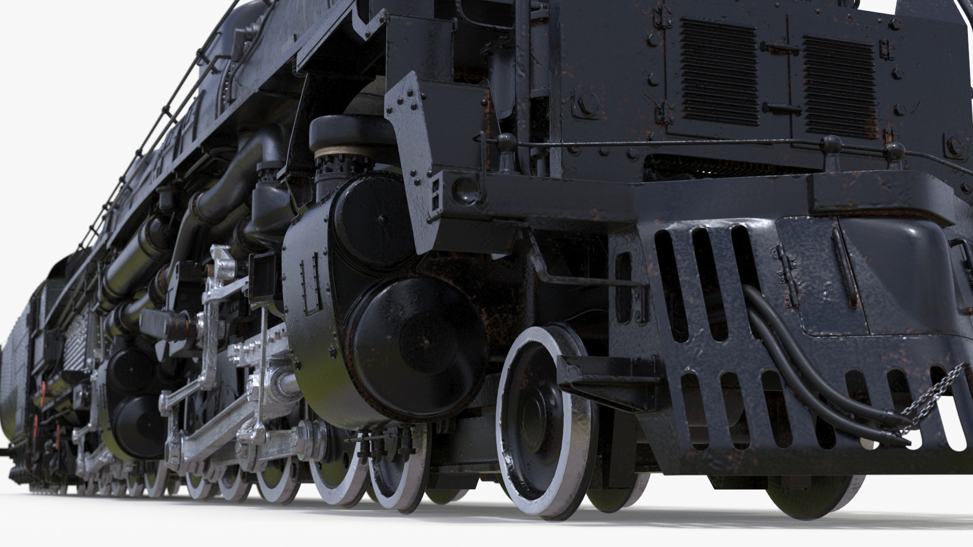 Vintage Locomotive with Trailed Tender Rigged for Maya 3D model