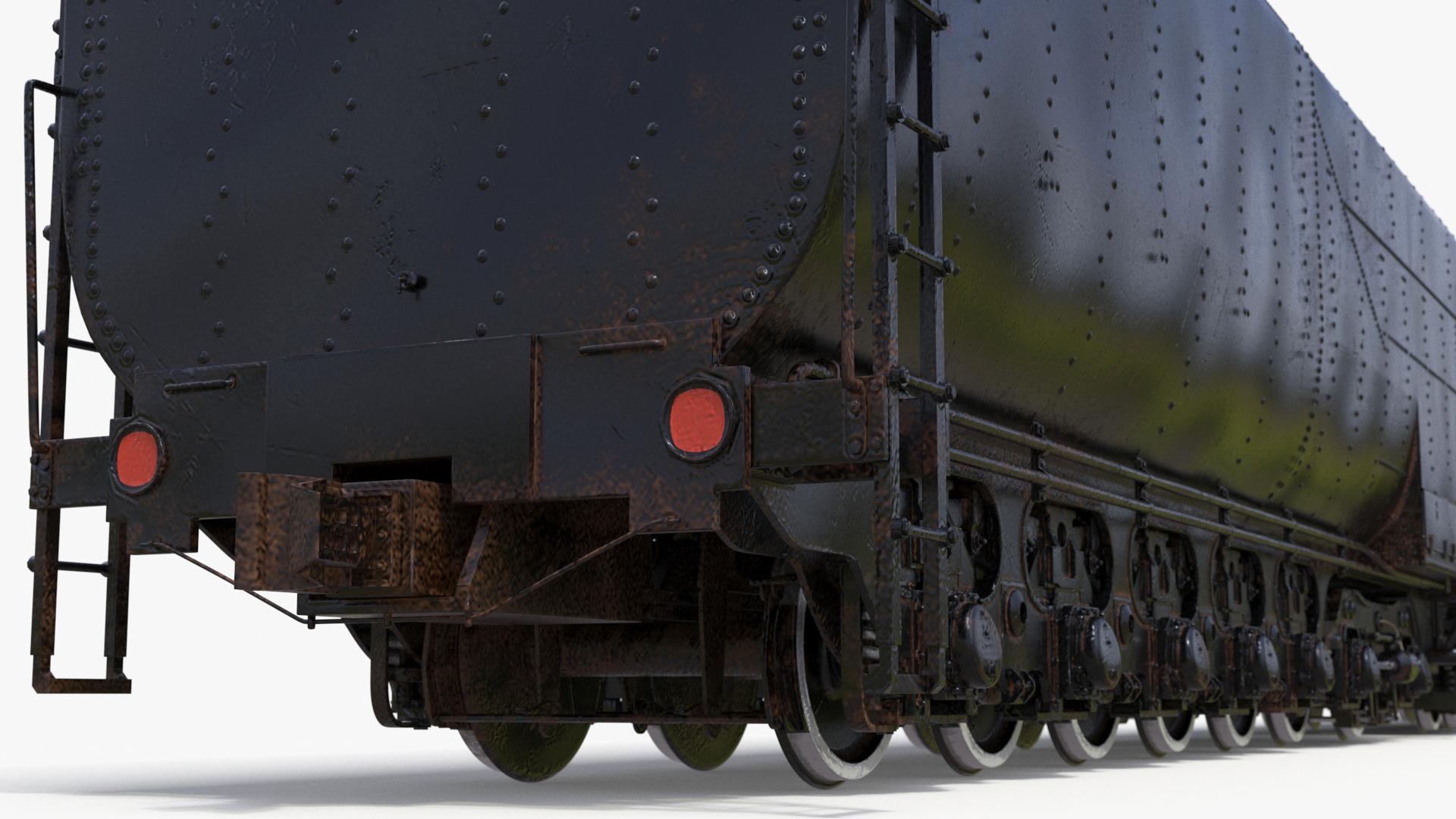 Vintage Locomotive with Trailed Tender Rigged for Maya 3D model