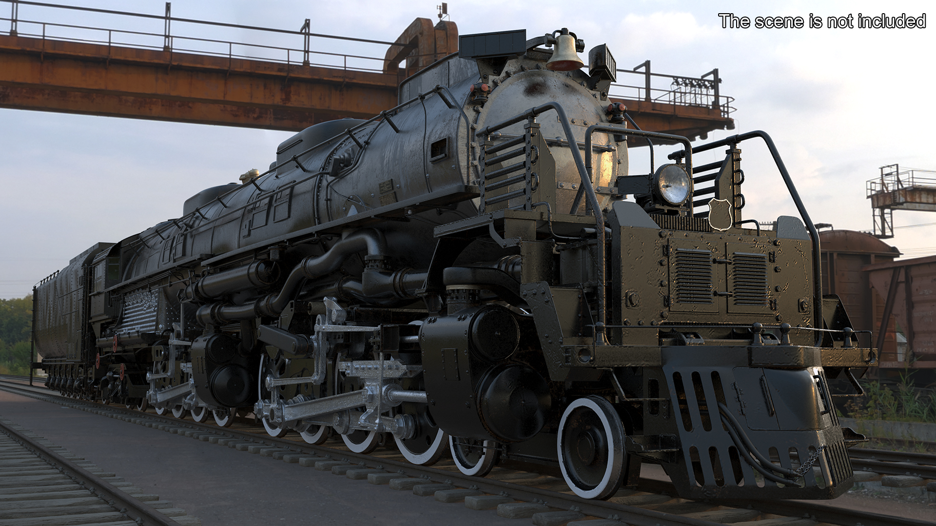 Vintage Locomotive with Trailed Tender Rigged for Maya 3D model