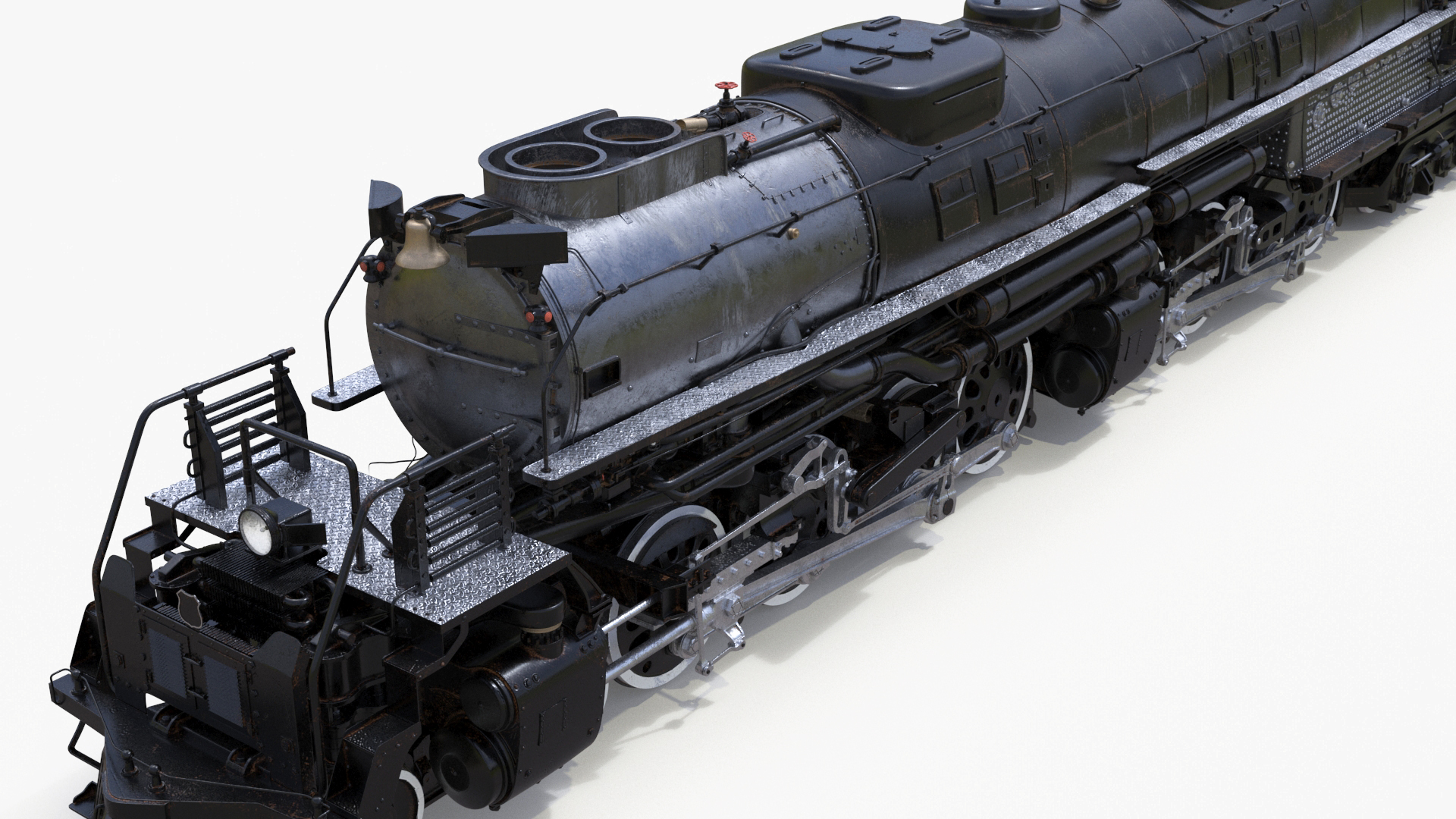 Vintage Locomotive with Trailed Tender Rigged for Maya 3D model