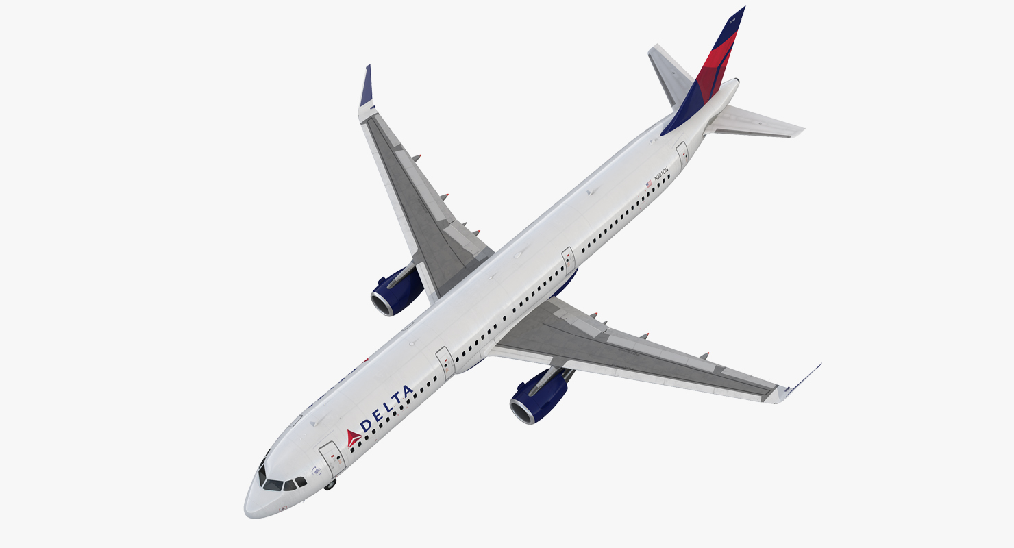 3D model Airbus A321 Delta Airlines with Interior