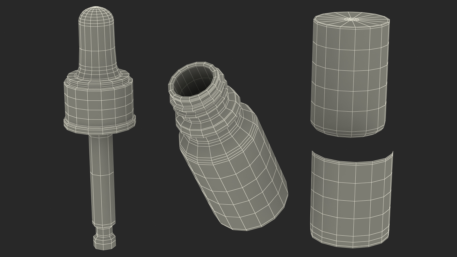 3D model Amber Glass Dropper Bottle 5ml
