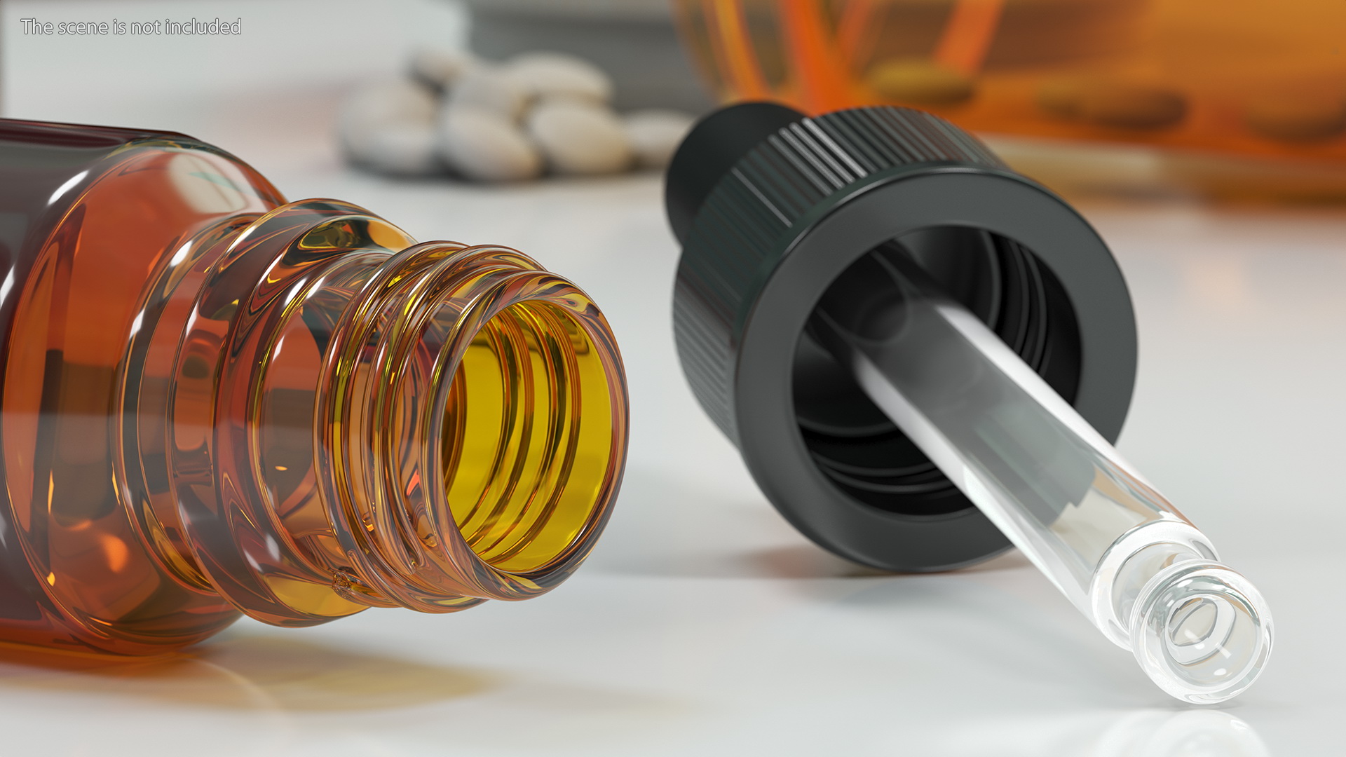 3D model Amber Glass Dropper Bottle 5ml