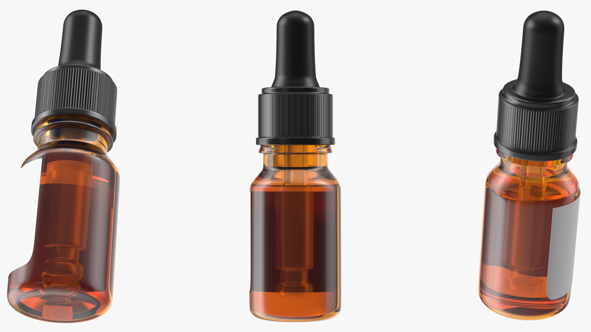 3D model Amber Glass Dropper Bottle 5ml