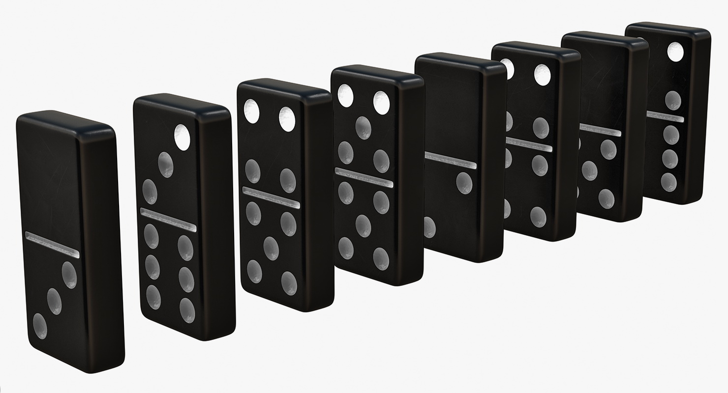 3D model Black Domino Knuckles in Wooden Box