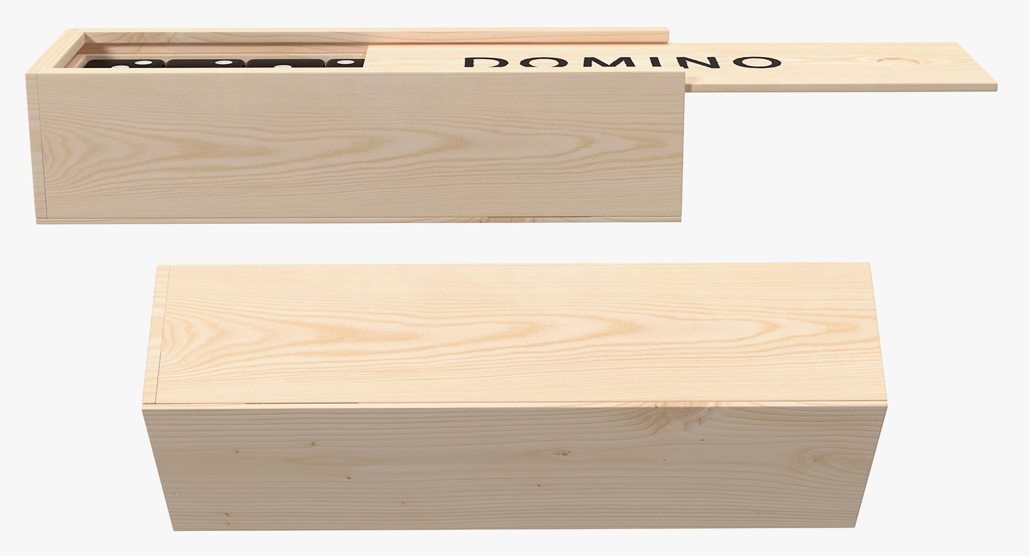 3D model Black Domino Knuckles in Wooden Box