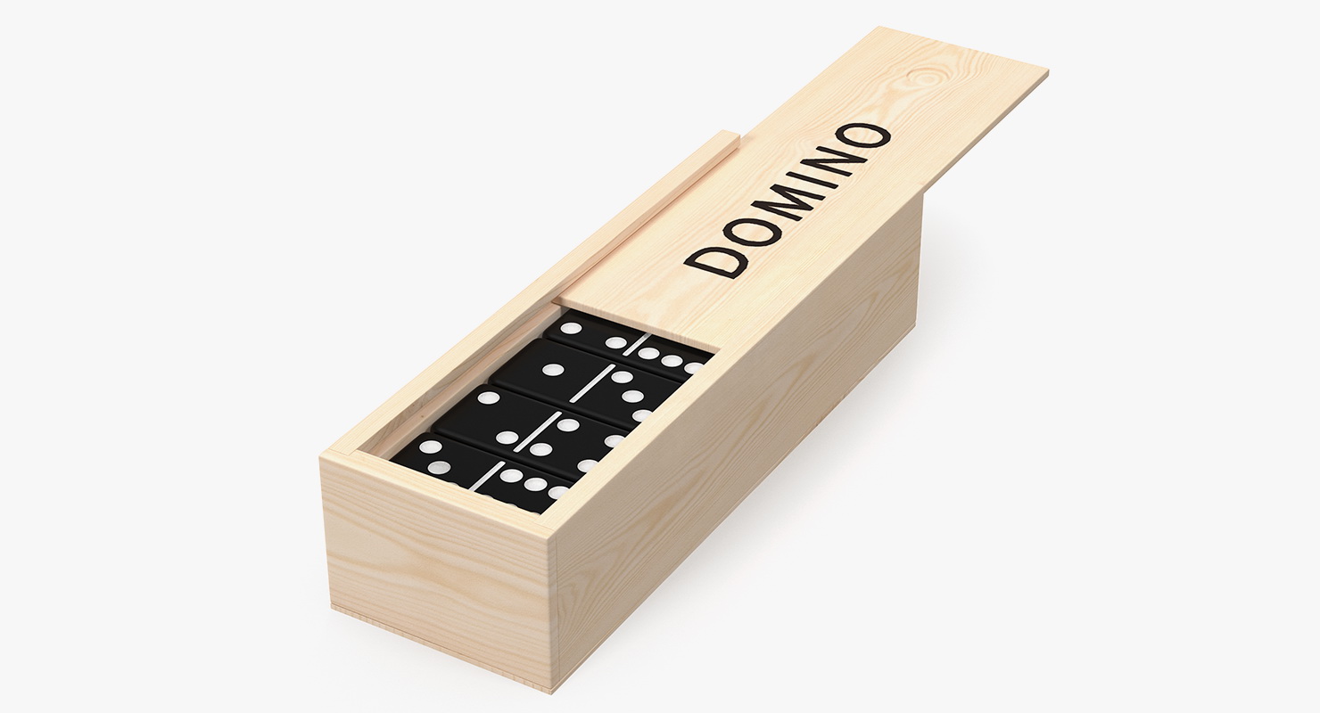 3D model Black Domino Knuckles in Wooden Box