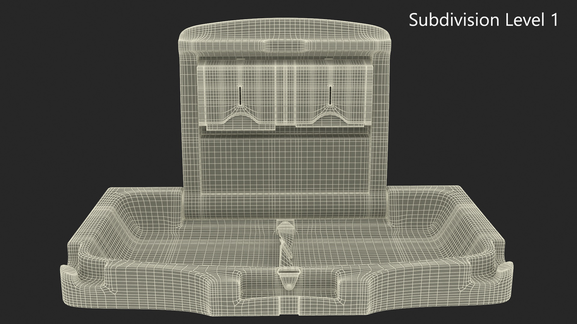 3D model Wall Mount Baby Changing Station with Safety Strap