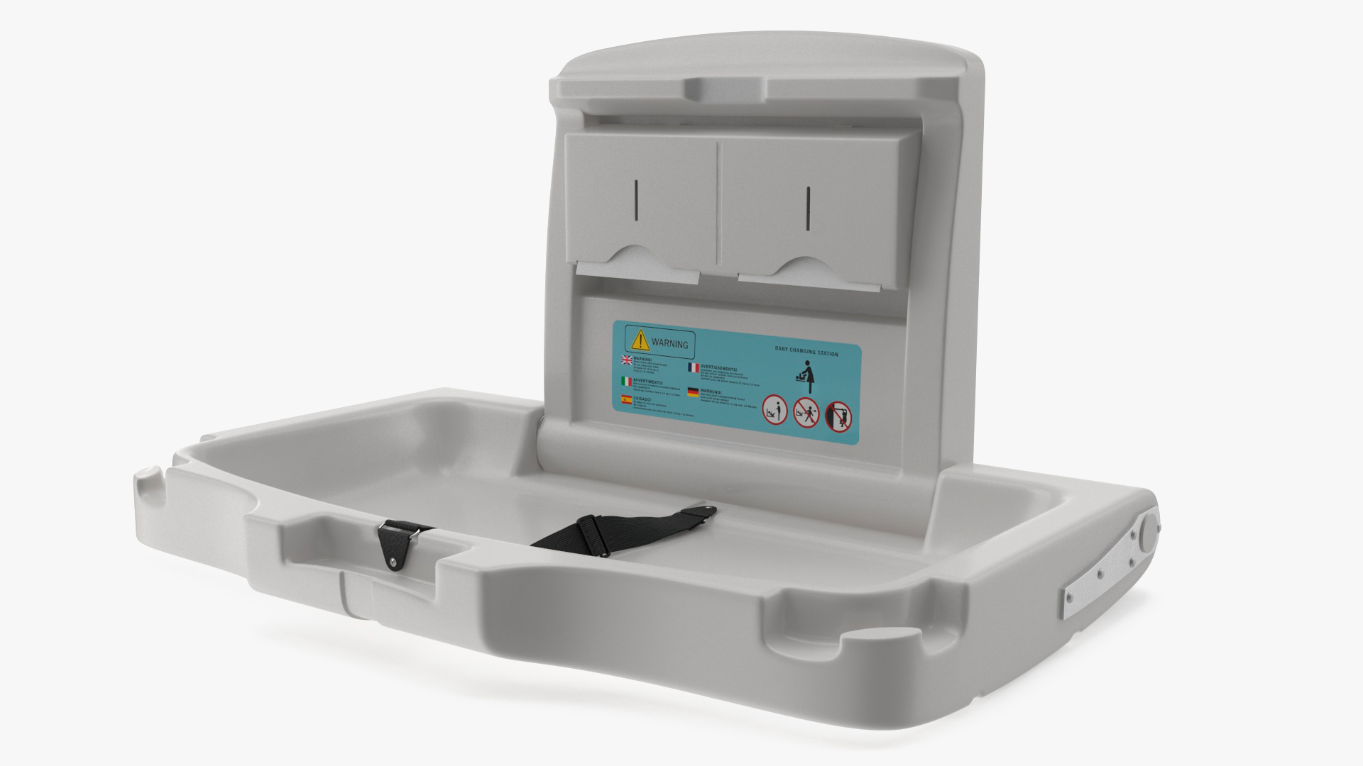 3D model Wall Mount Baby Changing Station with Safety Strap