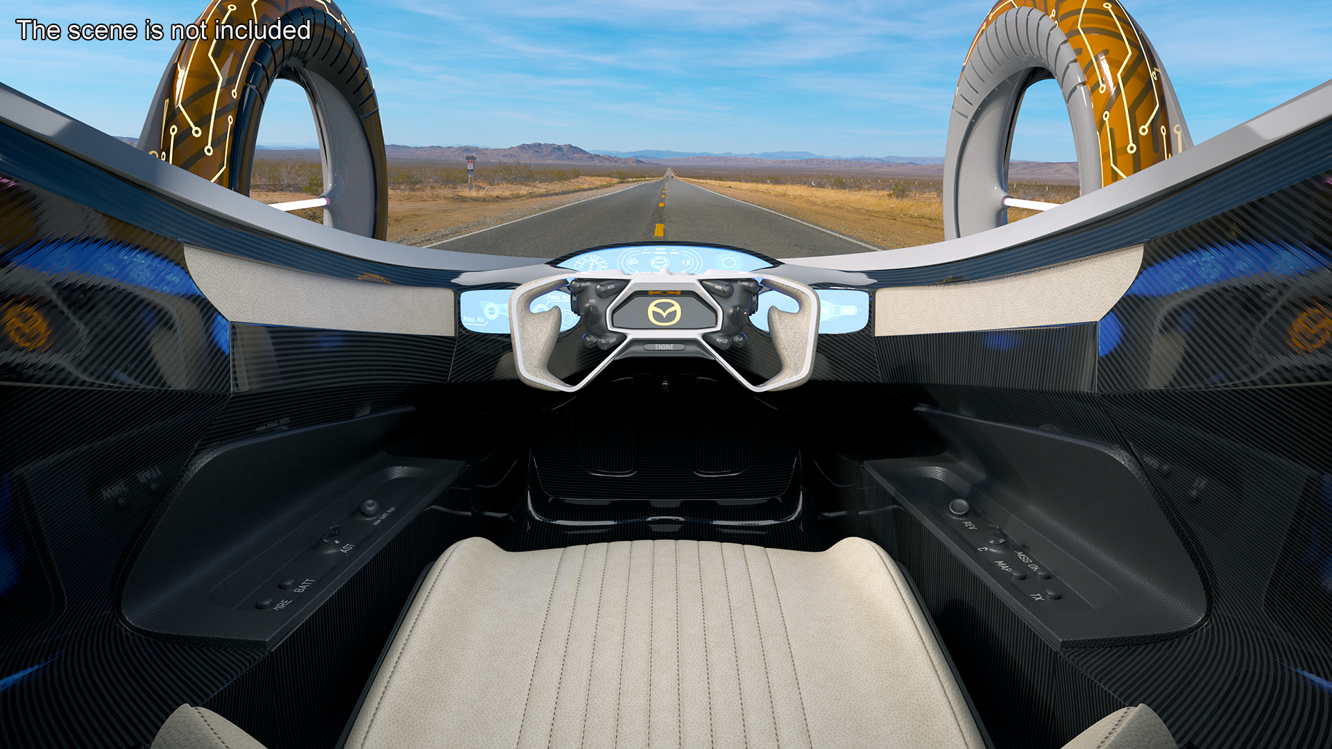 Mazda KAAN Futuristic Race Car Rigged 3D