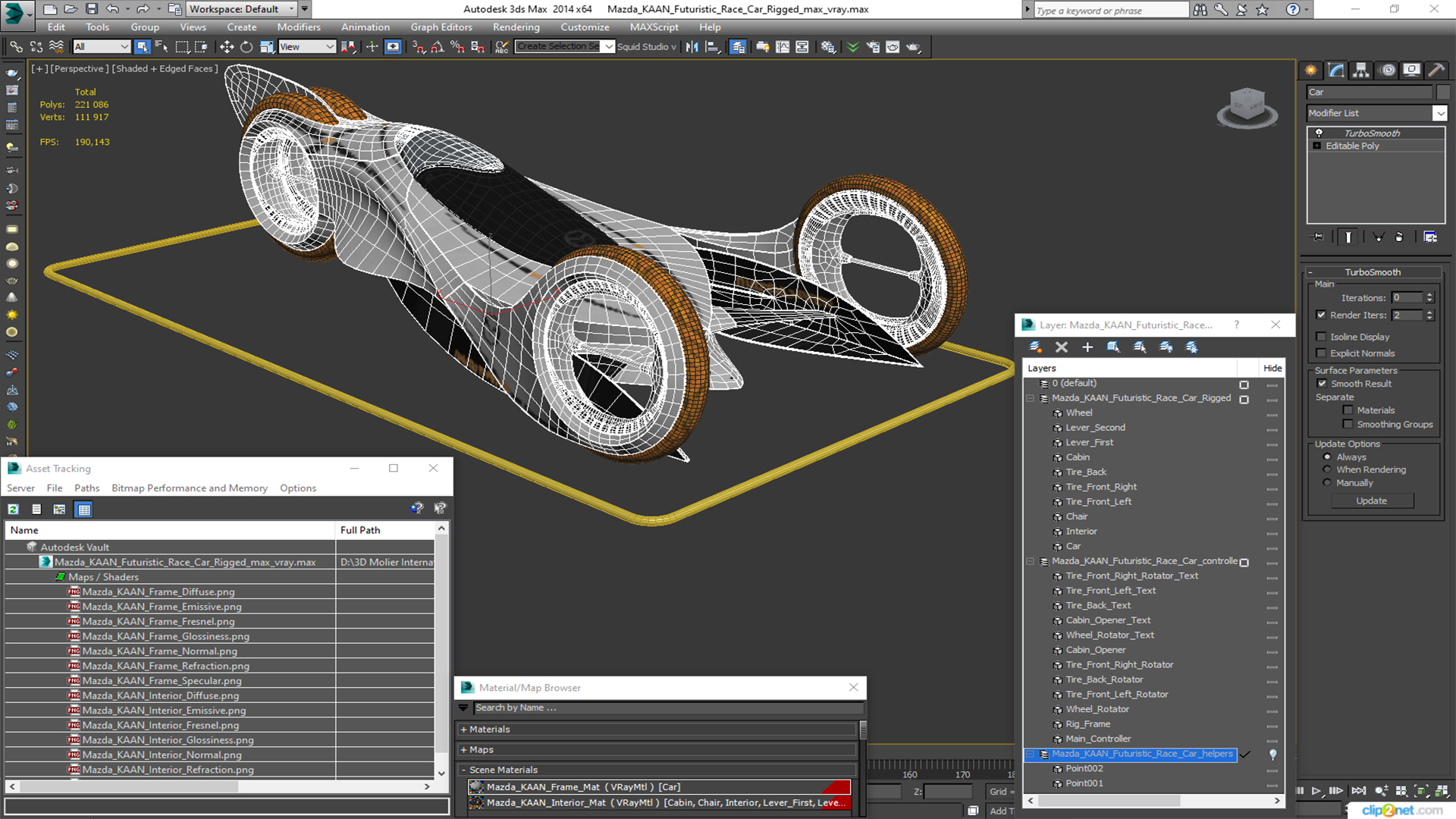 Mazda KAAN Futuristic Race Car Rigged 3D