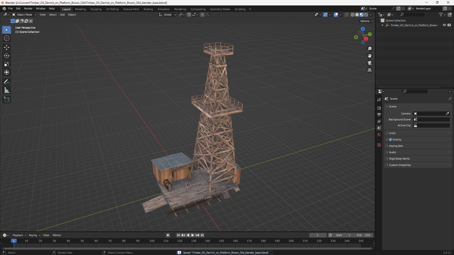 Timber Oil Derrick on Platform Brown Old - view 10
