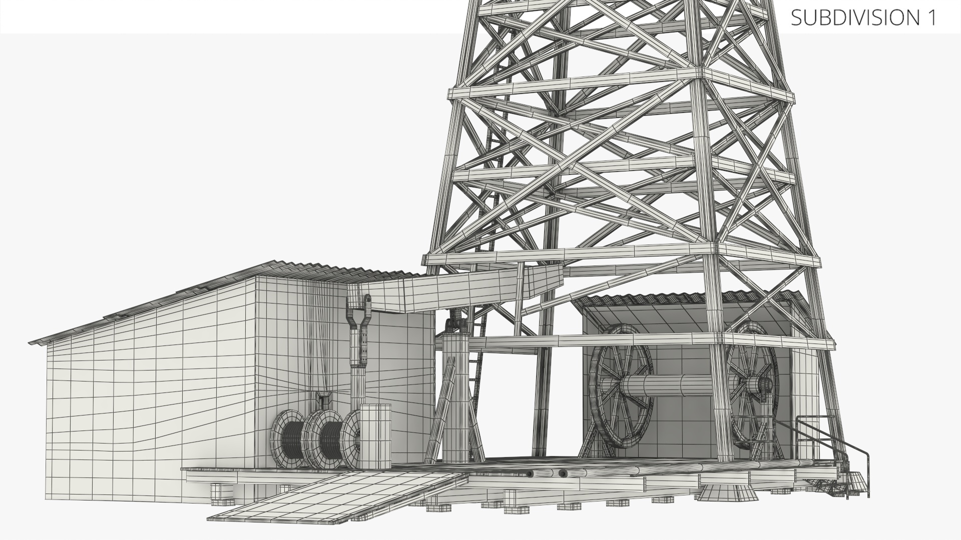 Timber Oil Derrick on Platform Brown Old - view 7
