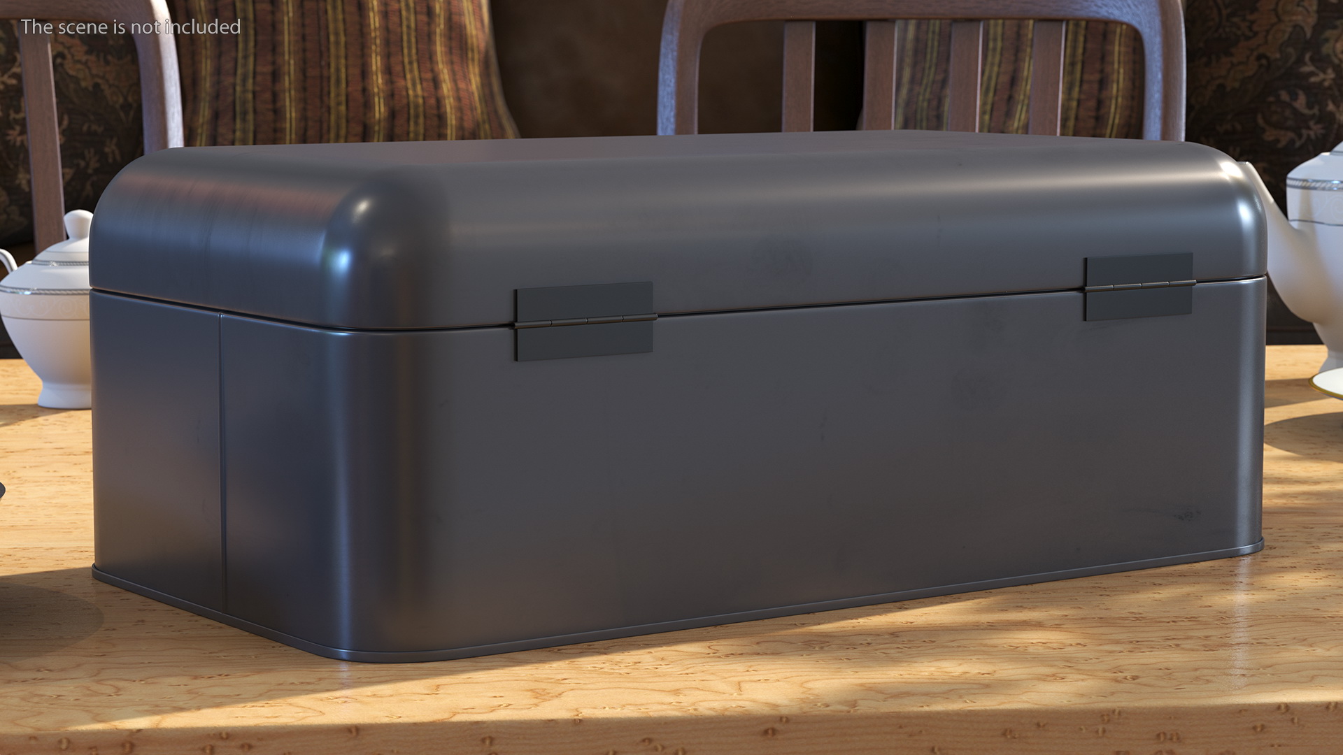 3D Metal Bread Bin Black