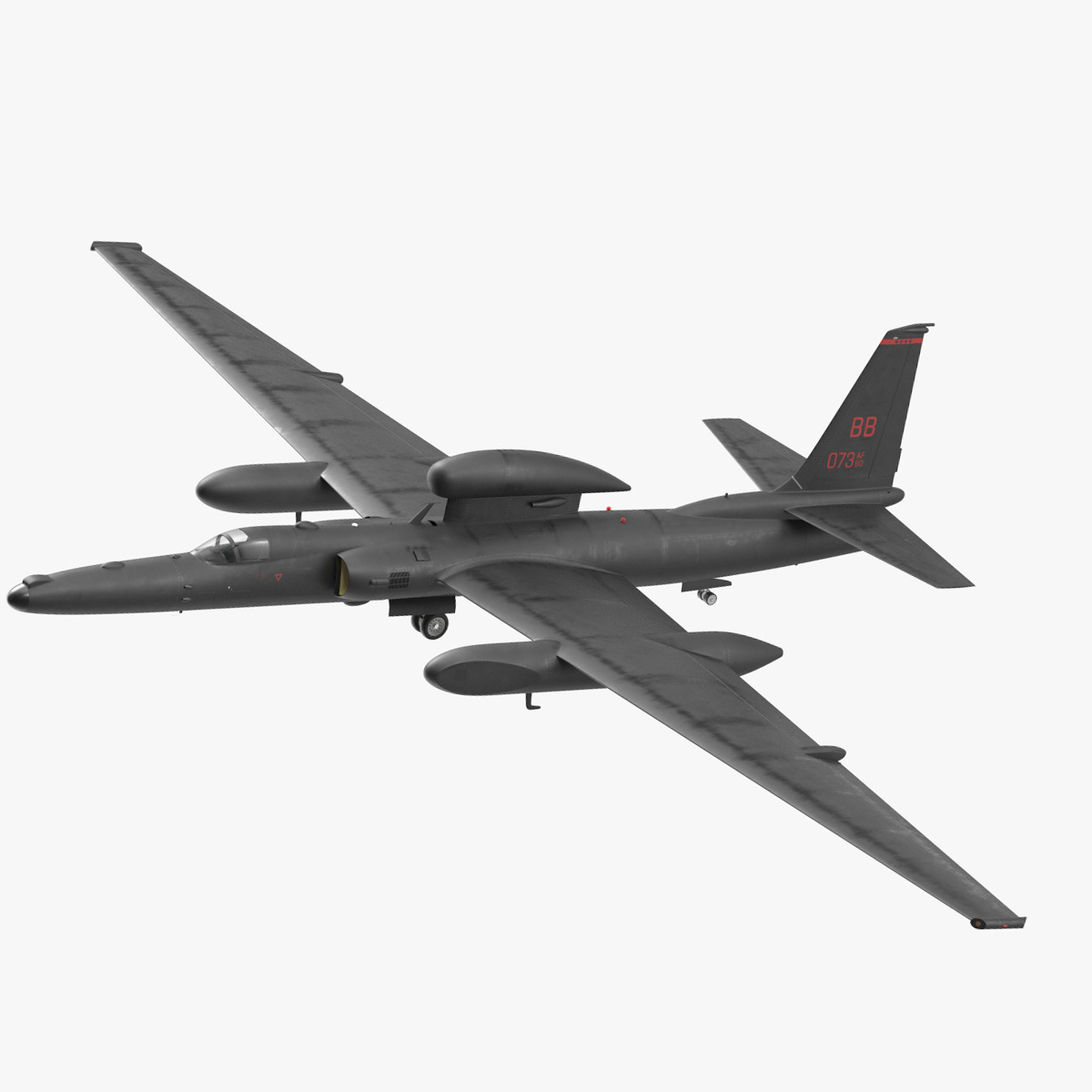 Lockheed U_2 Dragon Lady Aircraft Rigged for Maya 3D model