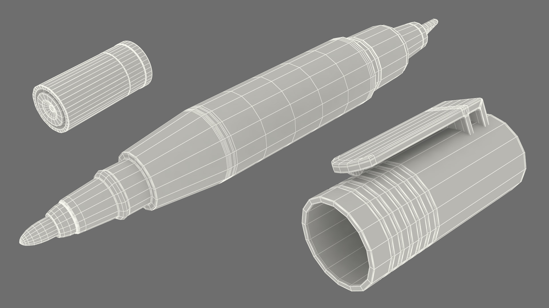 3D Double-Ended Marker Red model