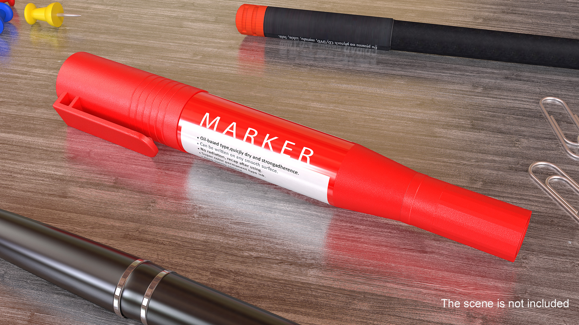 3D Double-Ended Marker Red model