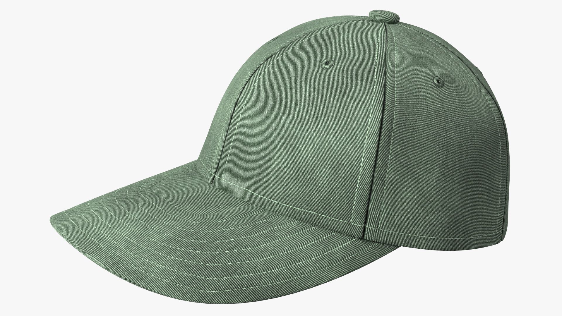 Baseball Cap Denim Green 3D model
