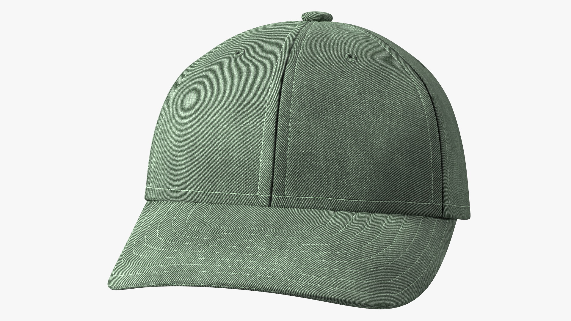 Baseball Cap Denim Green 3D model