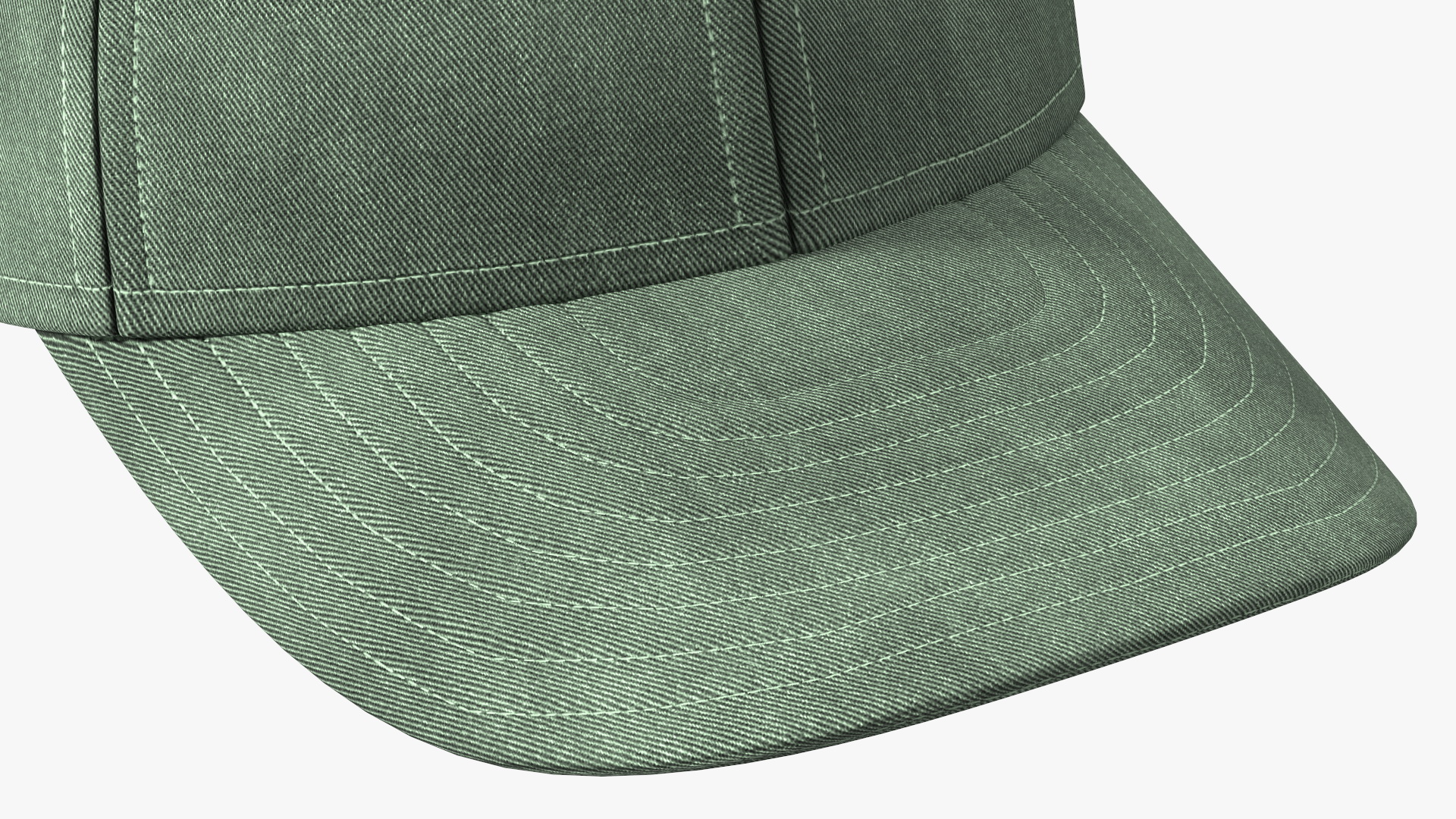 Baseball Cap Denim Green 3D model