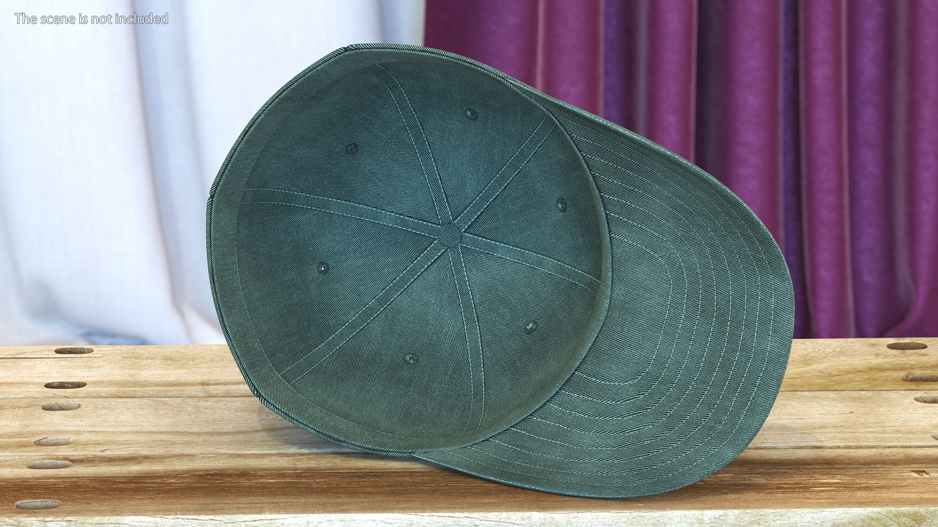 Baseball Cap Denim Green 3D model